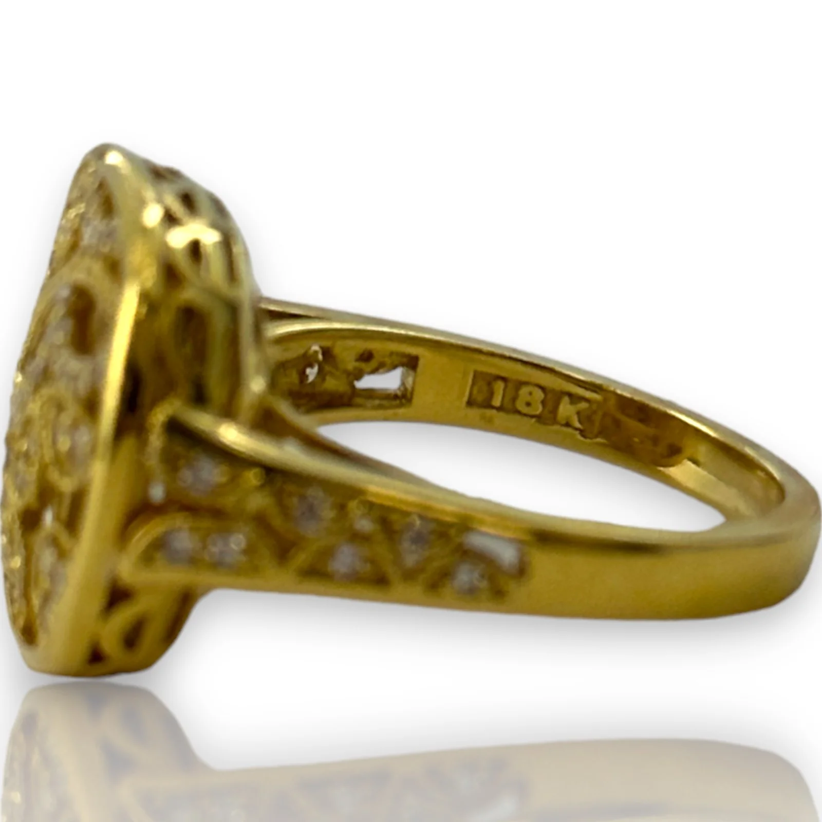 Tacori Champagne Sunset Collection Solid 18kt Yellow Gold and Natural White Diamond Square Cocktail Fashion Ring Size 6.25 - Image 5