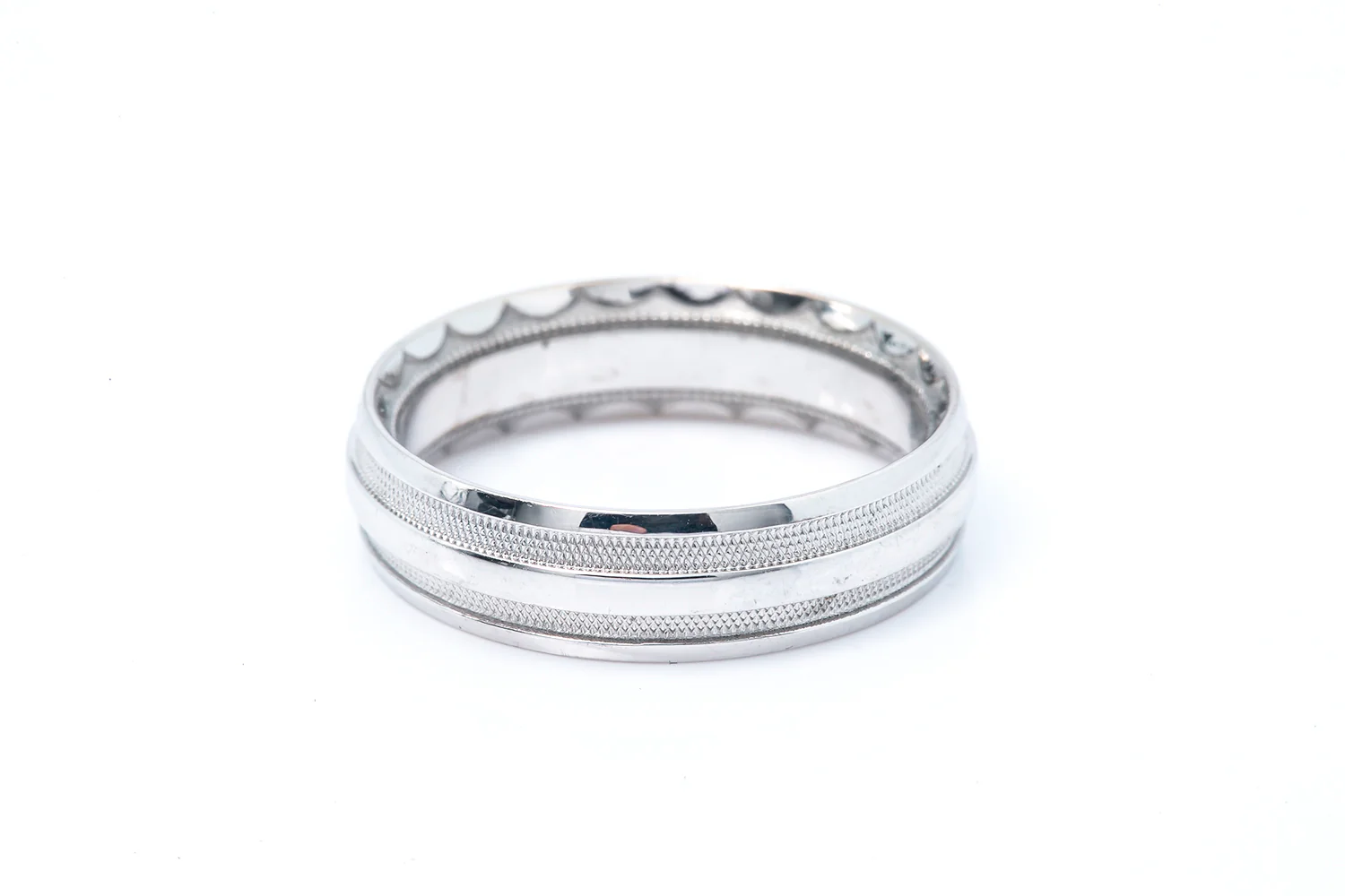 Tacori Double Sculpted Crescent Mens White Gold 18k 750 Wedding Band Ring Size 10.25 - Image 2