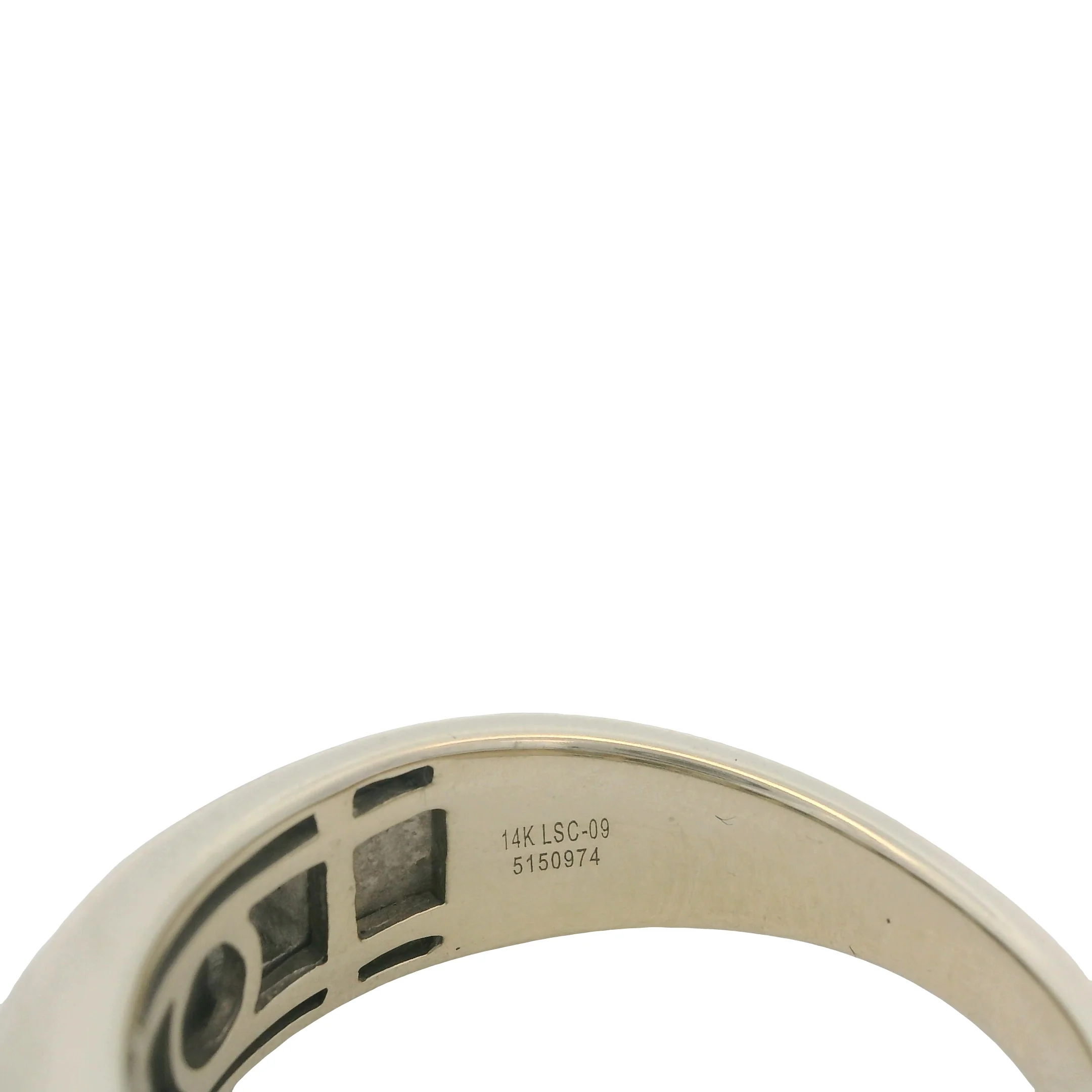 The Leo Retired Men's Solid 14kt White Gold and Diamond Geometric 3-Stone Band Ring Size 10.5 - Image 6