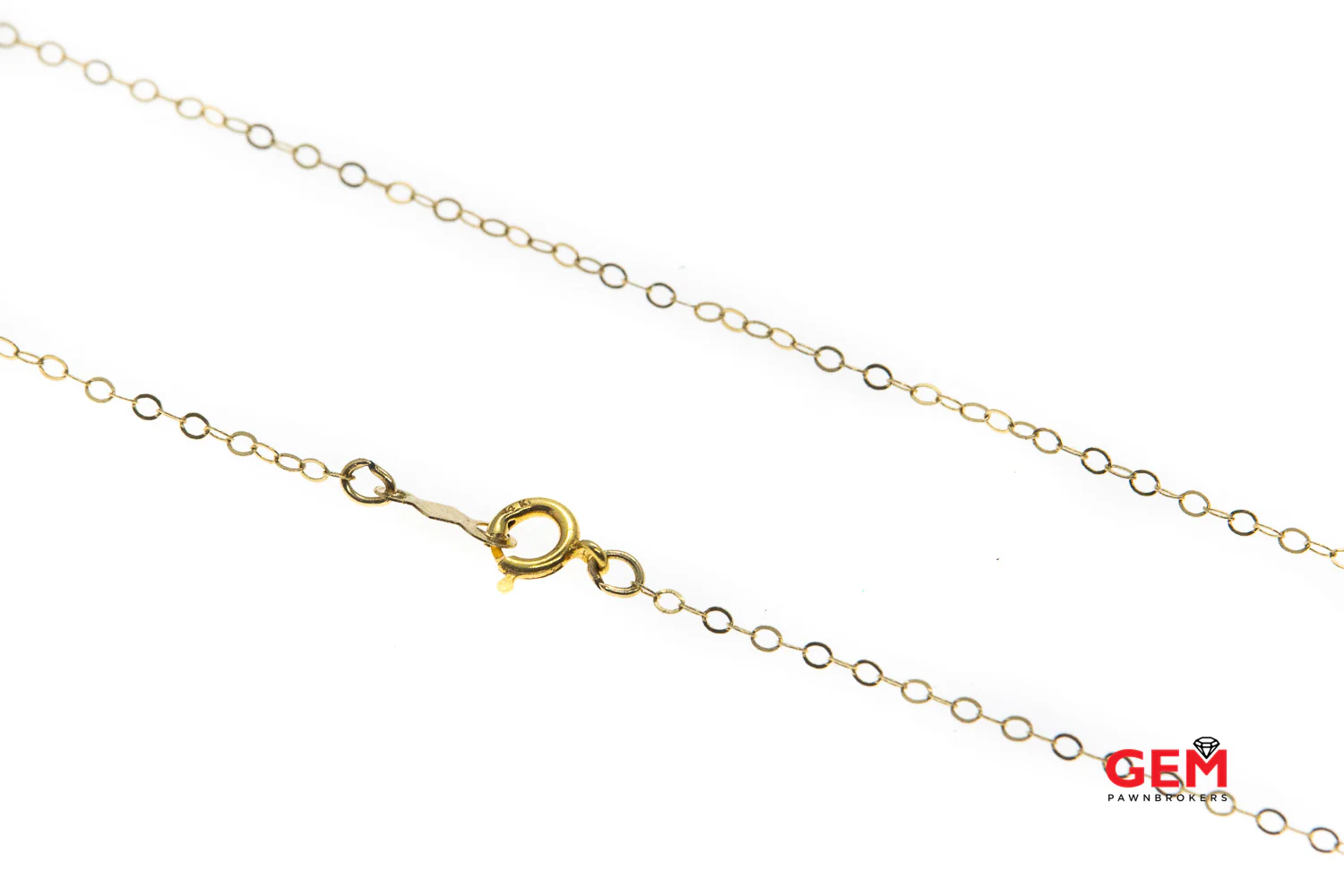Thin Dainty 1.3mm Chain Link Diamond Panda Teddy Bear Charm Outline 14K 585 Yellow Gold 15.25" Necklace - Image 4