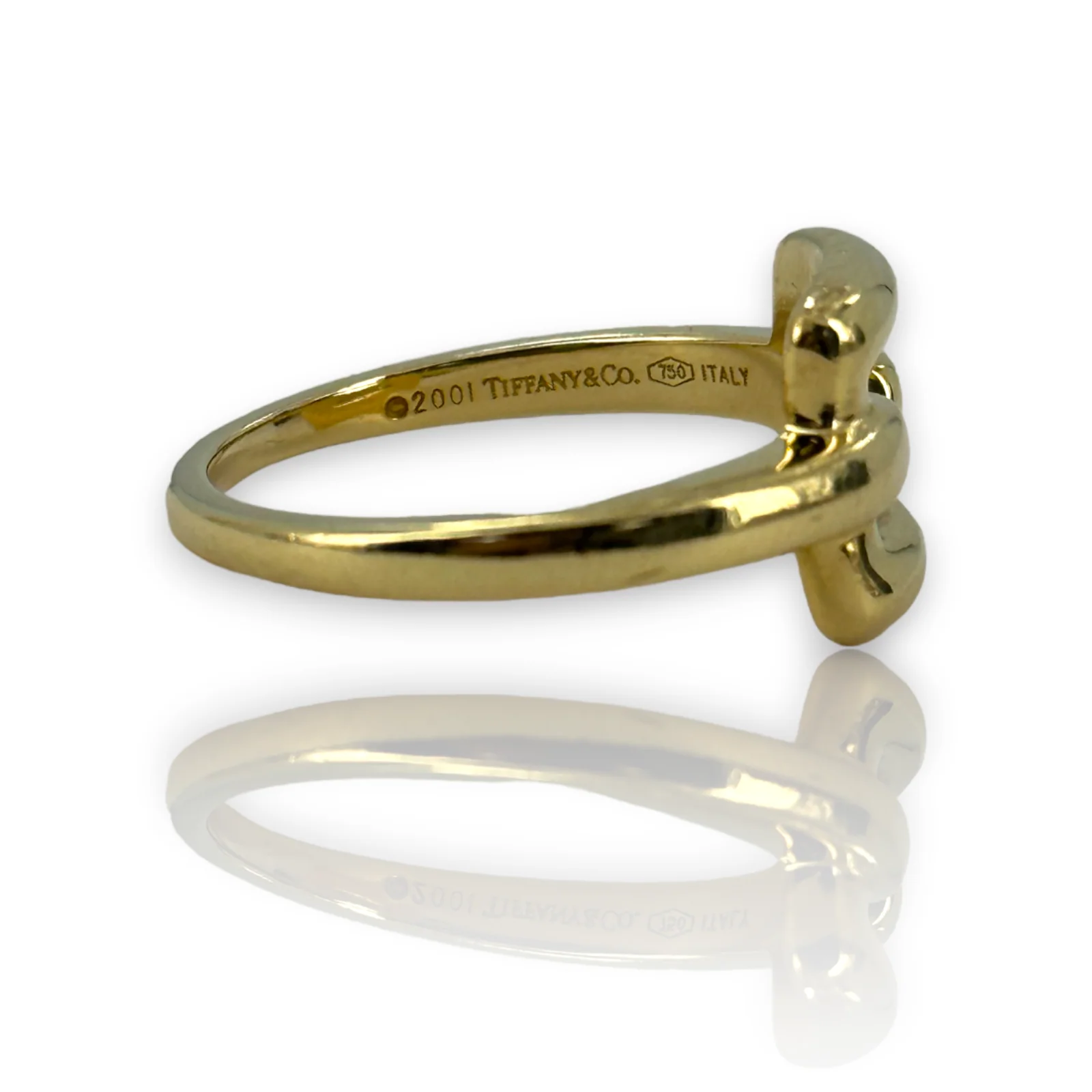 Tiffany & Co 2001 18KT 750 Biscayne Buckle Statement Ring Size 7.5 - Image 4