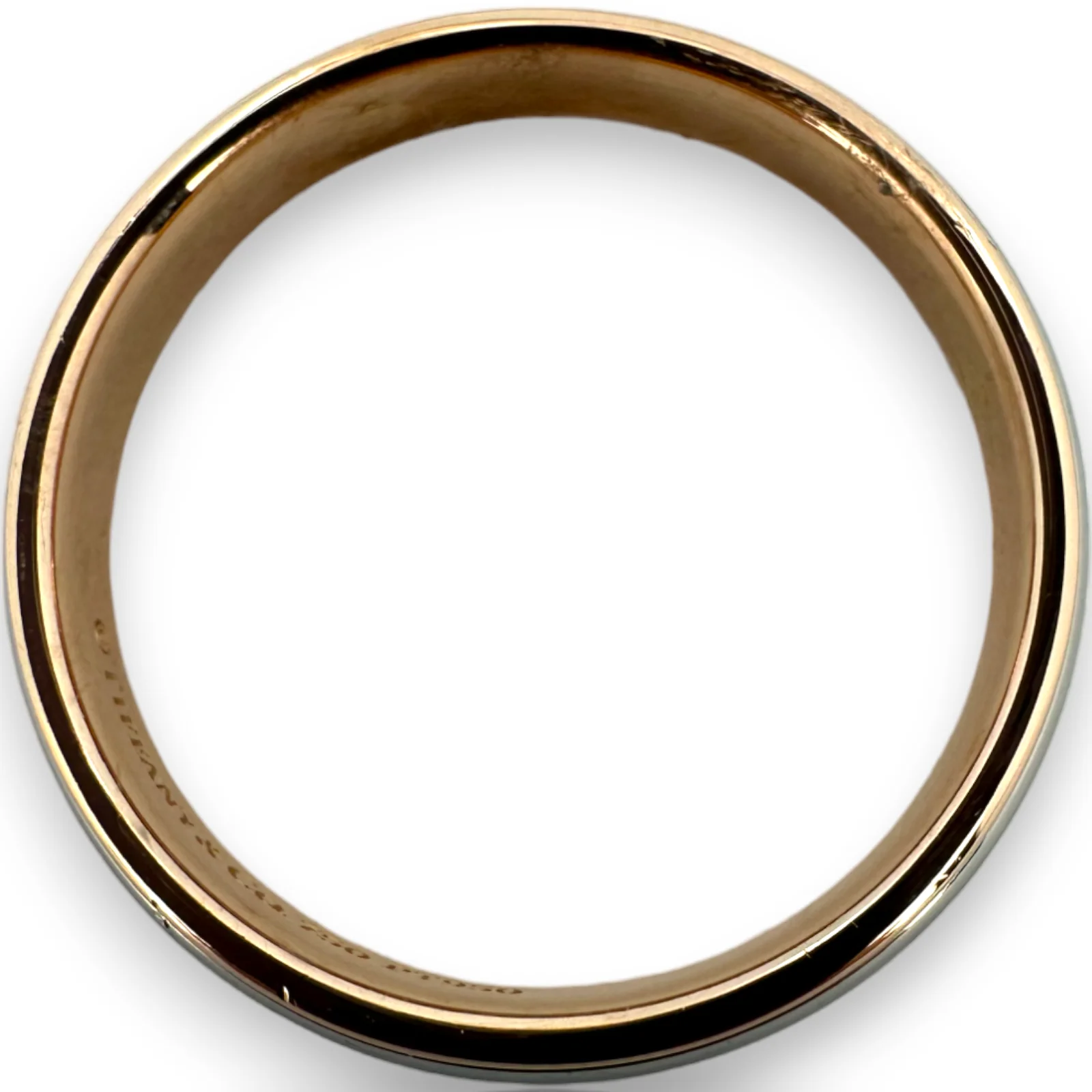 Tiffany & Co 750 18KT Rose Gold & Platinum Lucida Wedding Band Ring Size 9 - Image 3