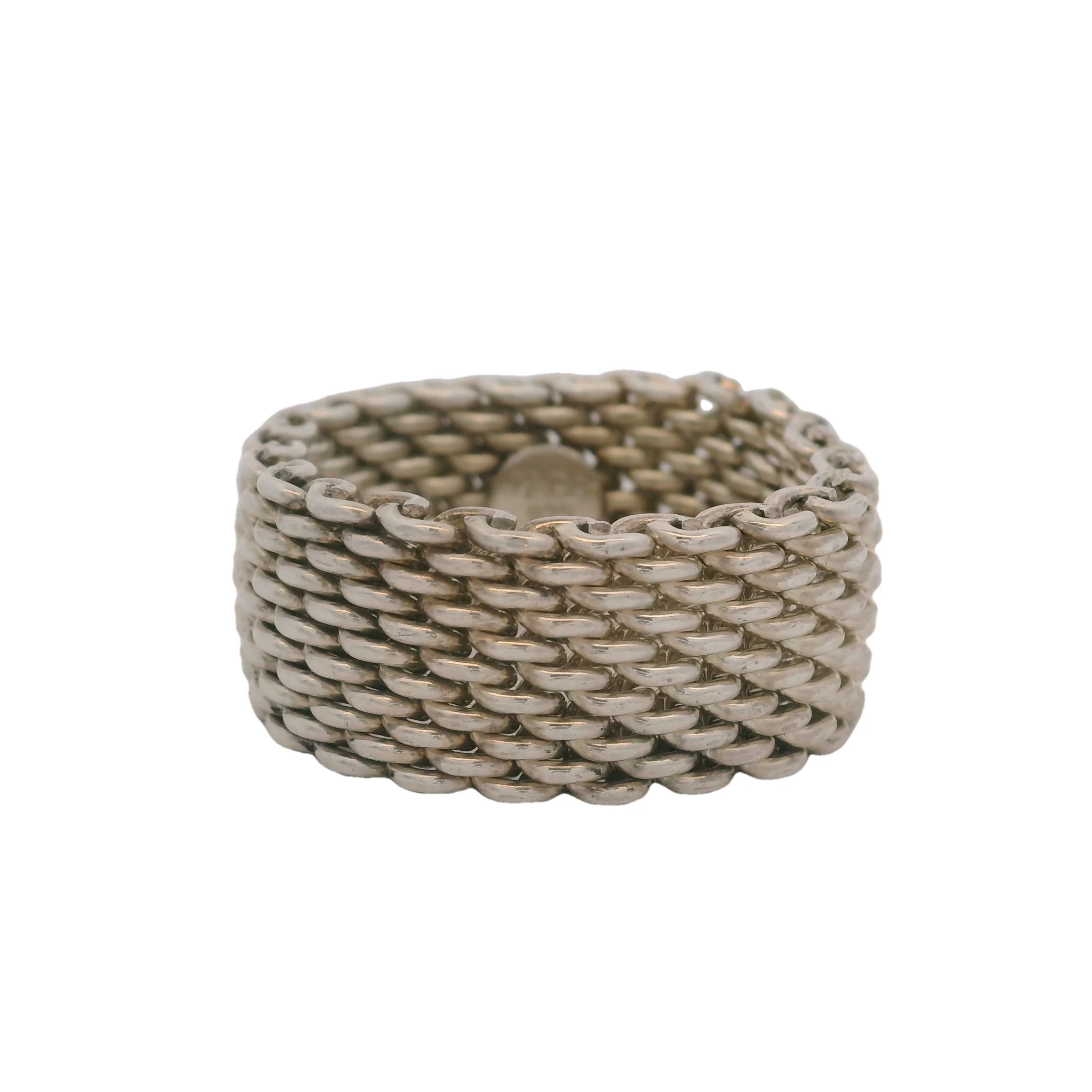 Tiffany & Co 925 Sterling Silver Somerset 10mm Wide Mesh Band Size 9 - Image 2