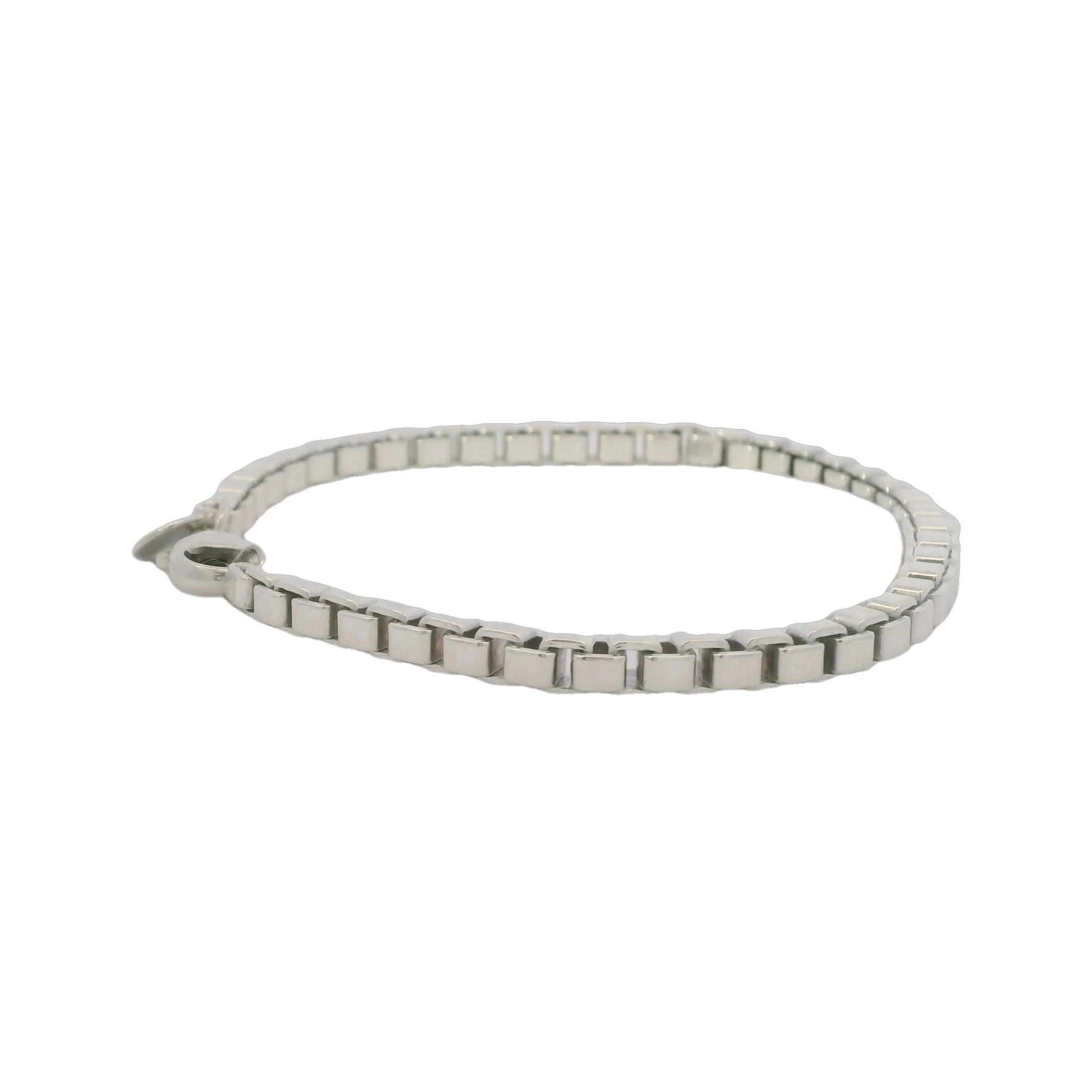 Tiffany & Co 925 Sterling Silver Venetian Box Link Chain 7.75" 4mm Bracelet - Image 4