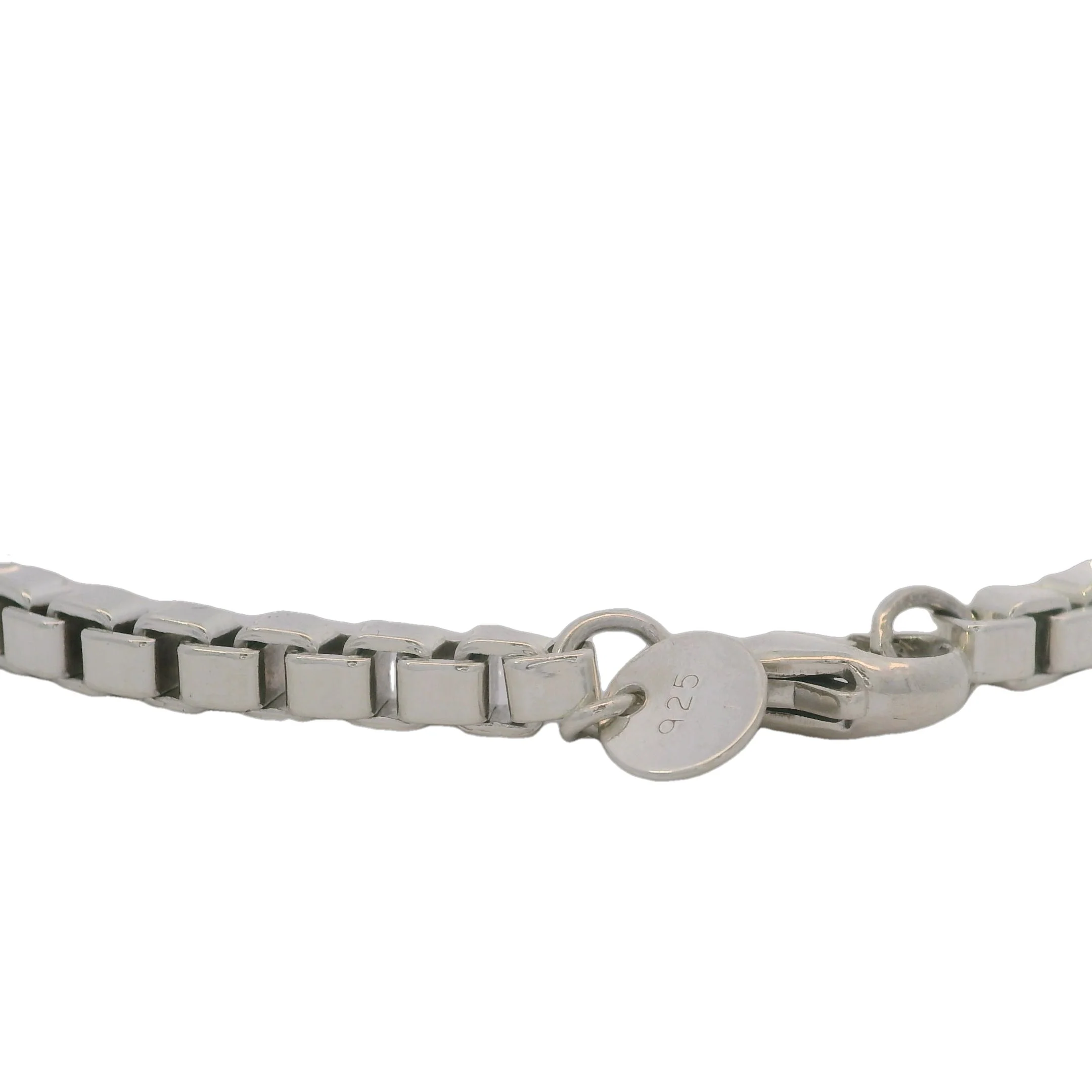 Tiffany & Co 925 Sterling Silver Venetian Box Link Chain 7.75" 4mm Bracelet - Image 6