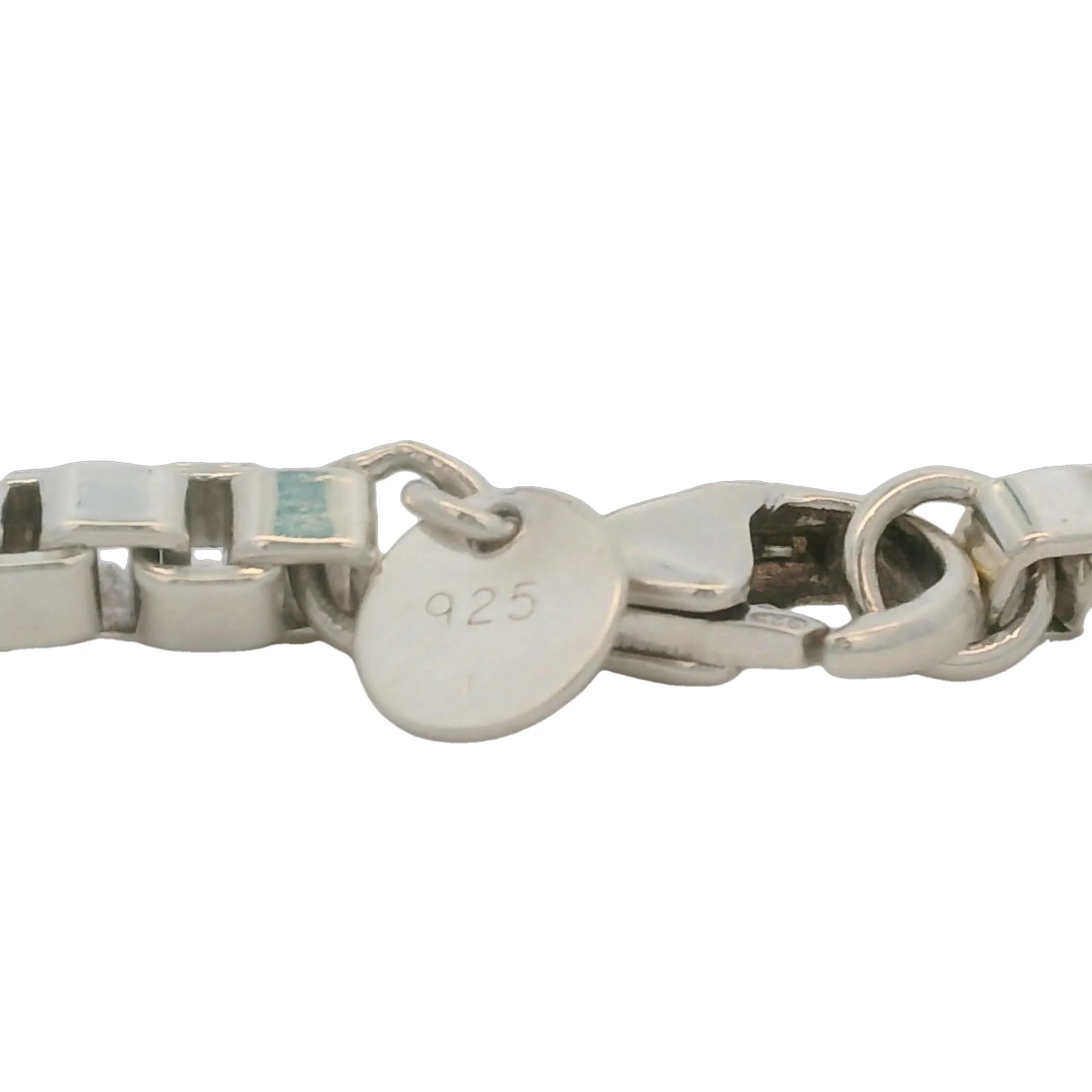 Tiffany & Co 925 Sterling Silver Venetian Box Link Chain 7.75" 4mm Bracelet - Image 7