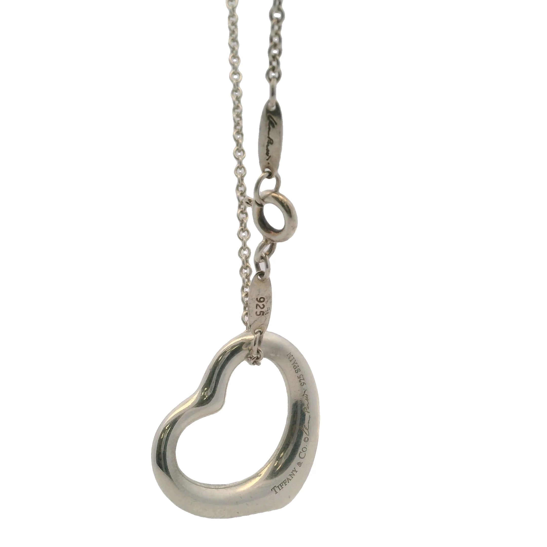 Tiffany & Co Elsa Peretti 925 Sterling Silver 22mm Open Heart Pendant On 16" Chain - Image 9