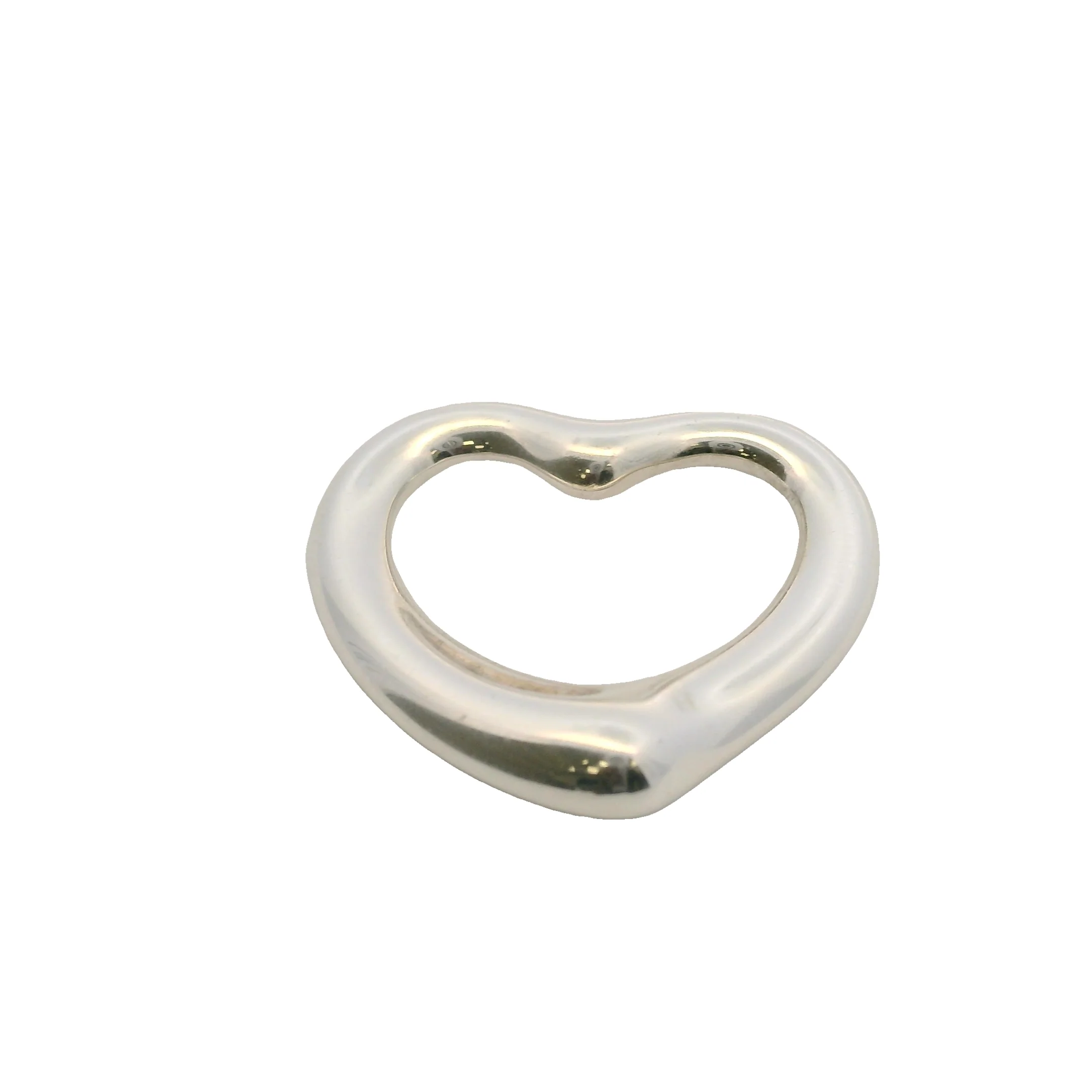 Tiffany & Co Elsa Peretti 925 Sterling Silver 22mm Wide Open Heart Necklace Pendant - Image 3