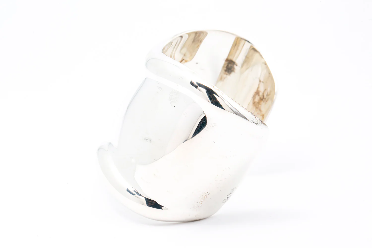 Tiffany & Co Elsa Peretti 925 Sterling Silver Bone Cuff Bangle 61mm Version - Image 3