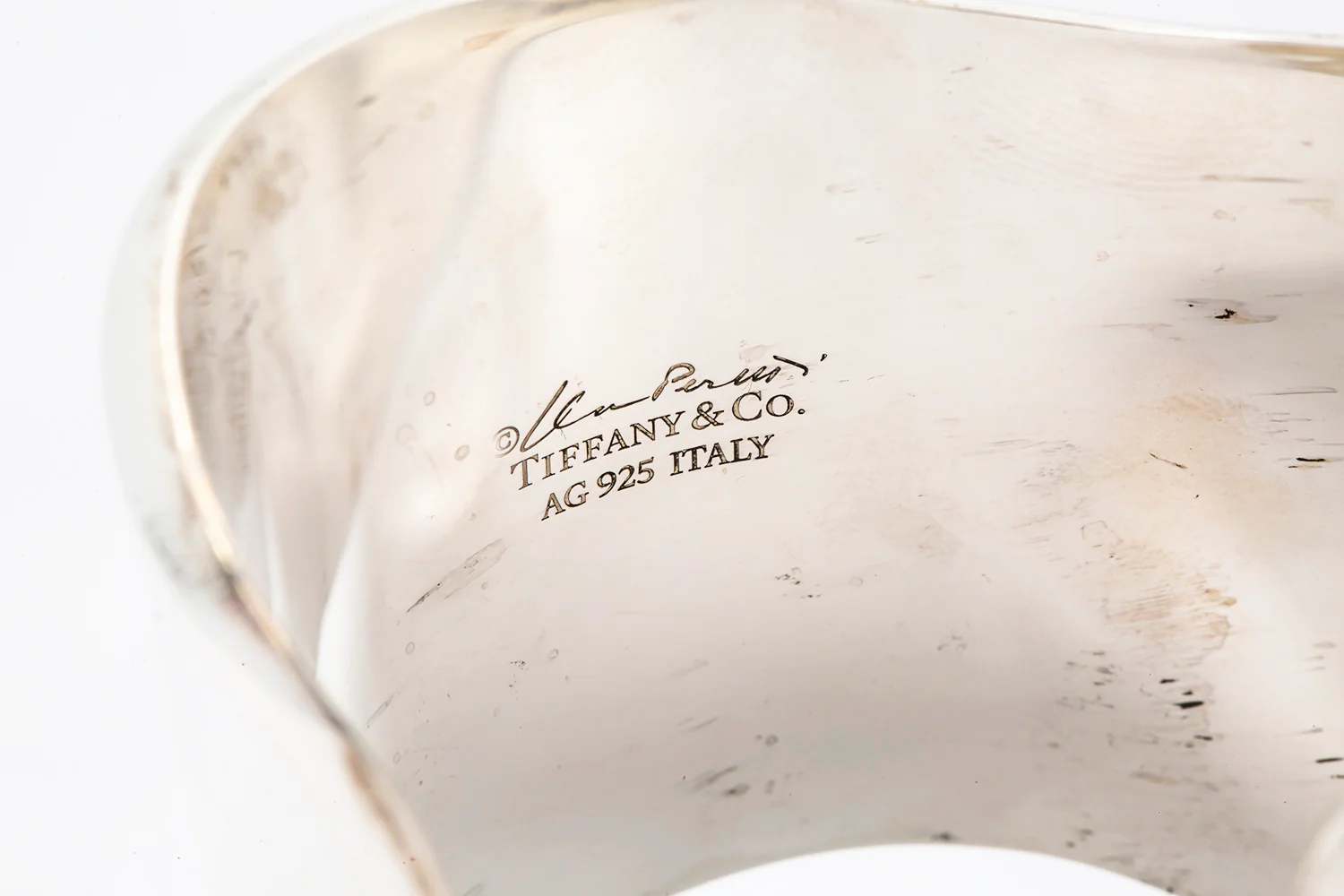 Tiffany & Co Elsa Peretti 925 Sterling Silver Bone Cuff Bangle 61mm Version - Image 5