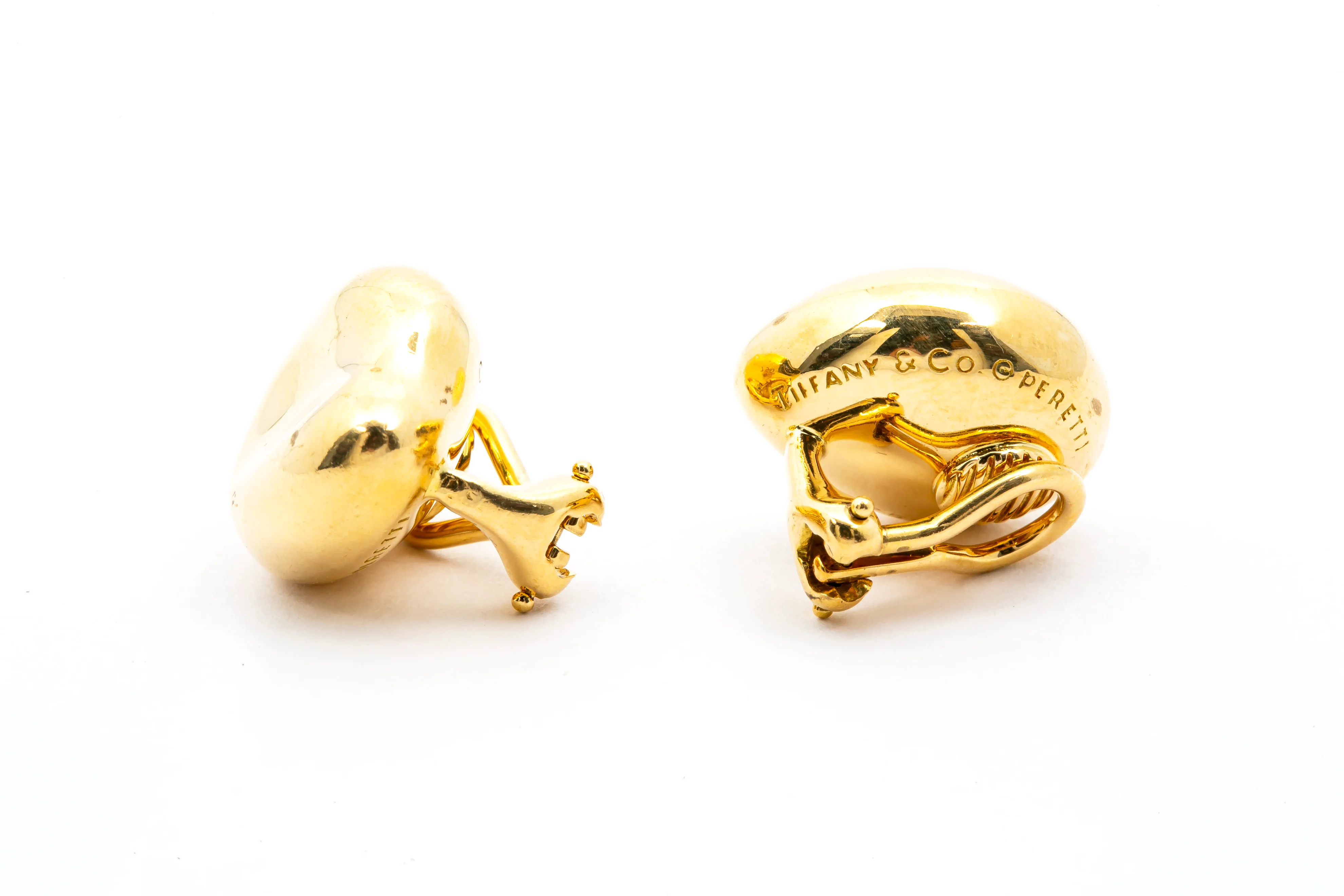 Tiffany & Co Elsa Peretti Large Bean Clip On 18K 750 Yellow Gold Pair Earrings - Image 3