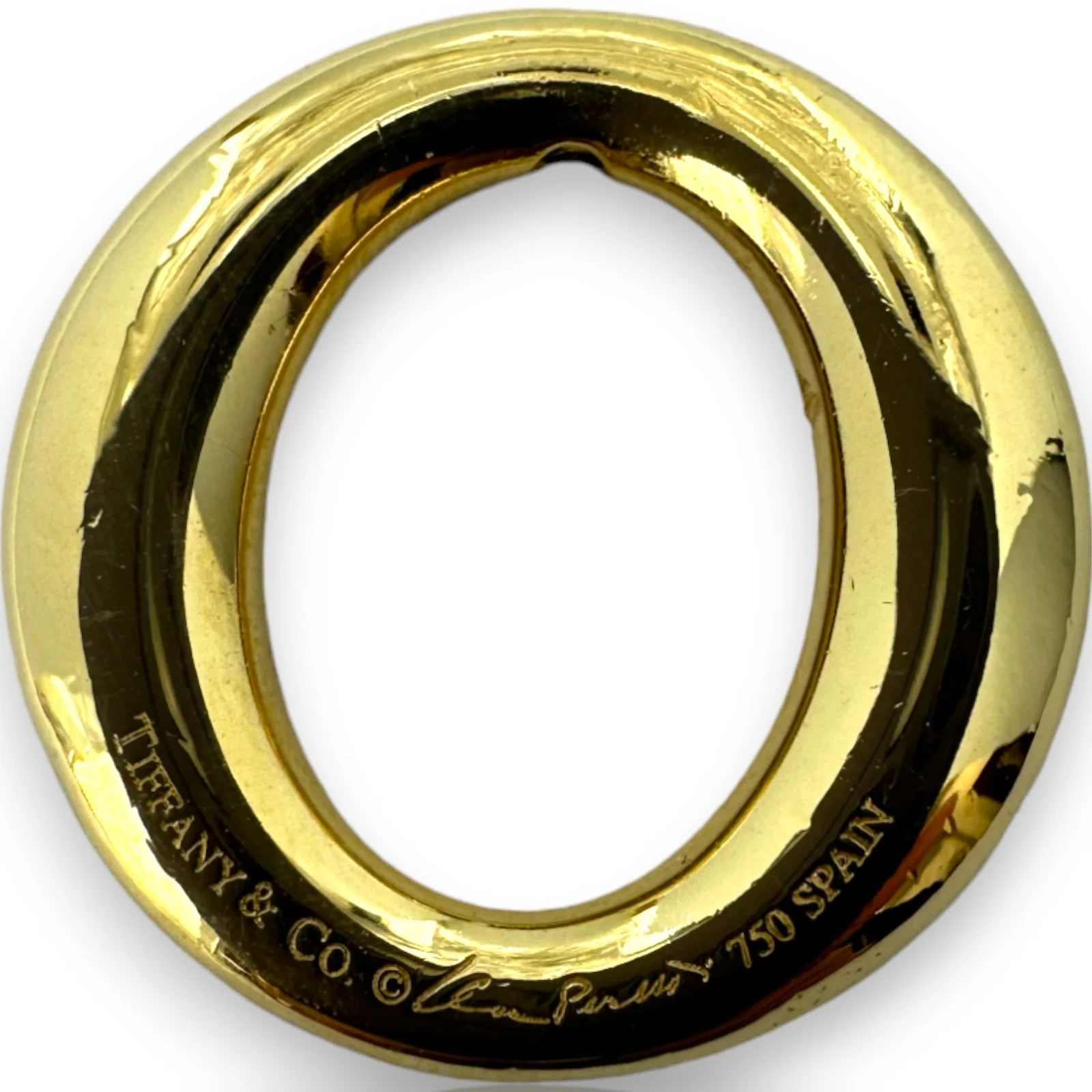Tiffany & Co Elsa Peretti Sevillana 18k Yellow Gold Circle Pendant Made in Spain Charm - Image 2