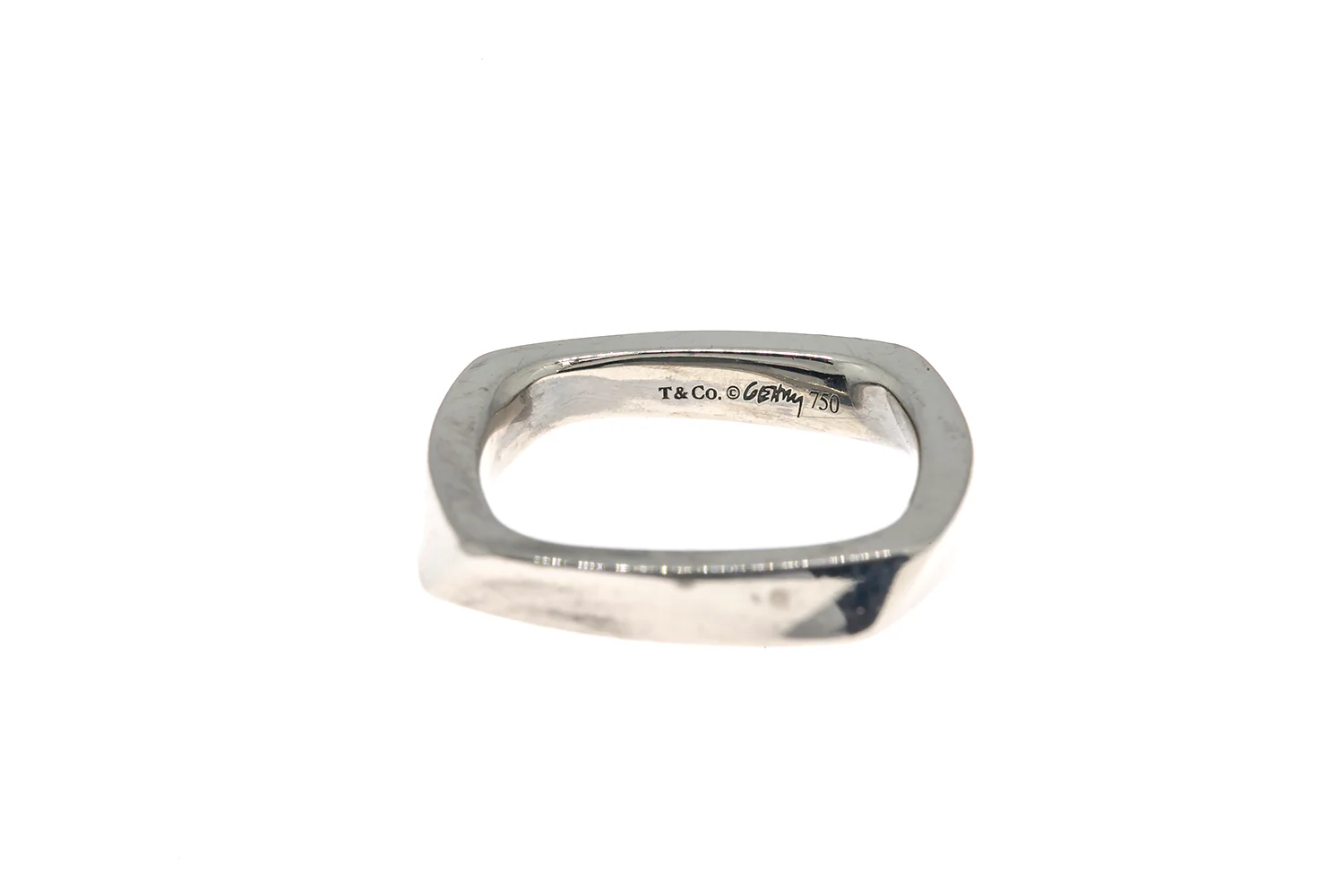 Tiffany & Co Frank Gehry Torque 3mm Band 18K 750 White Gold Ring Size 4 1/2 - Image 3