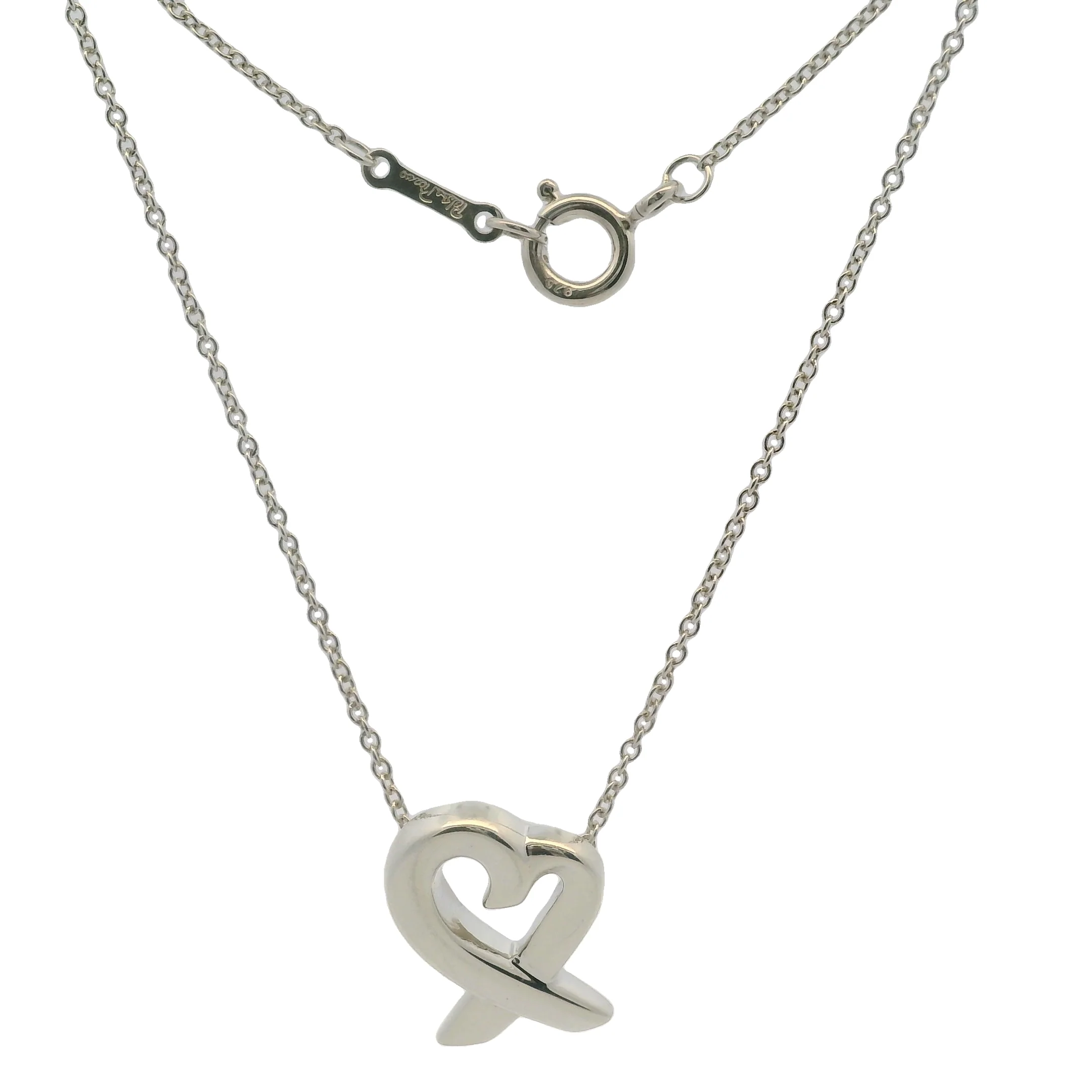 Tiffany & Co Paloma Picasso Collection Loving Heart 16" Necklace In 925 Sterling Silver - Image 5