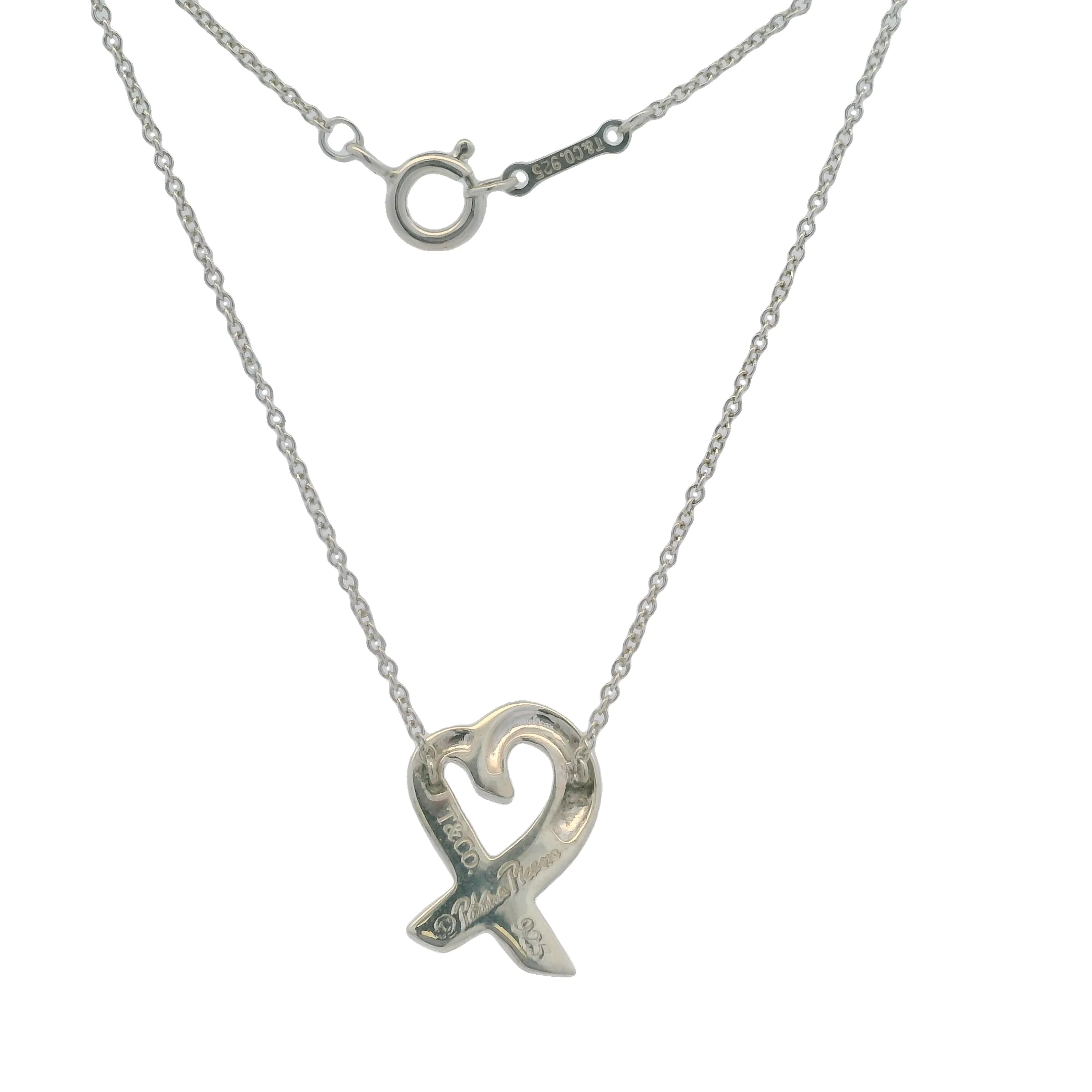 Tiffany & Co Paloma Picasso Collection Loving Heart 16" Necklace In 925 Sterling Silver - Image 6