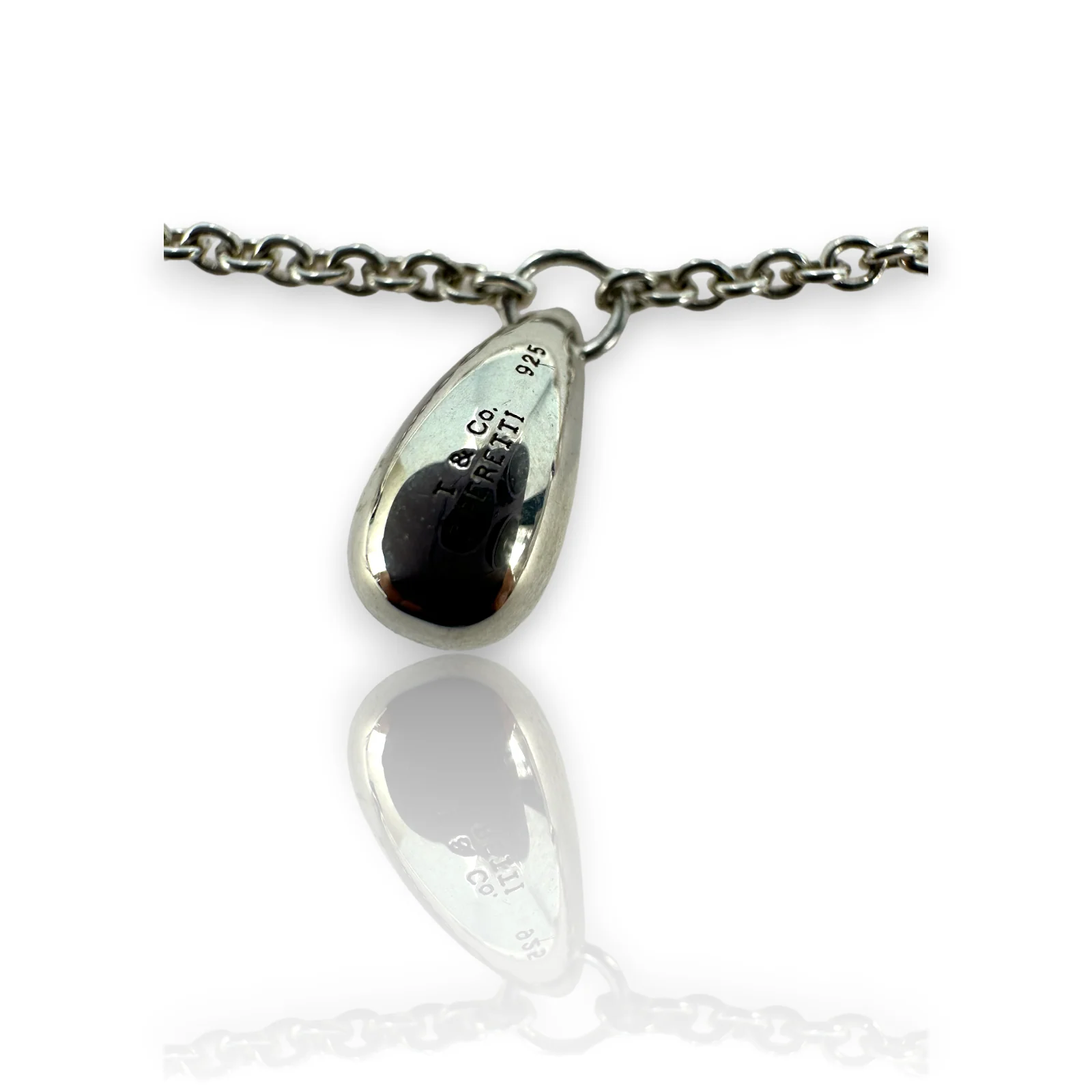 Tiffany & Co Peretti 5 Teardrop 925 Sterling Silver Charm Bracelet 7" - Image 3