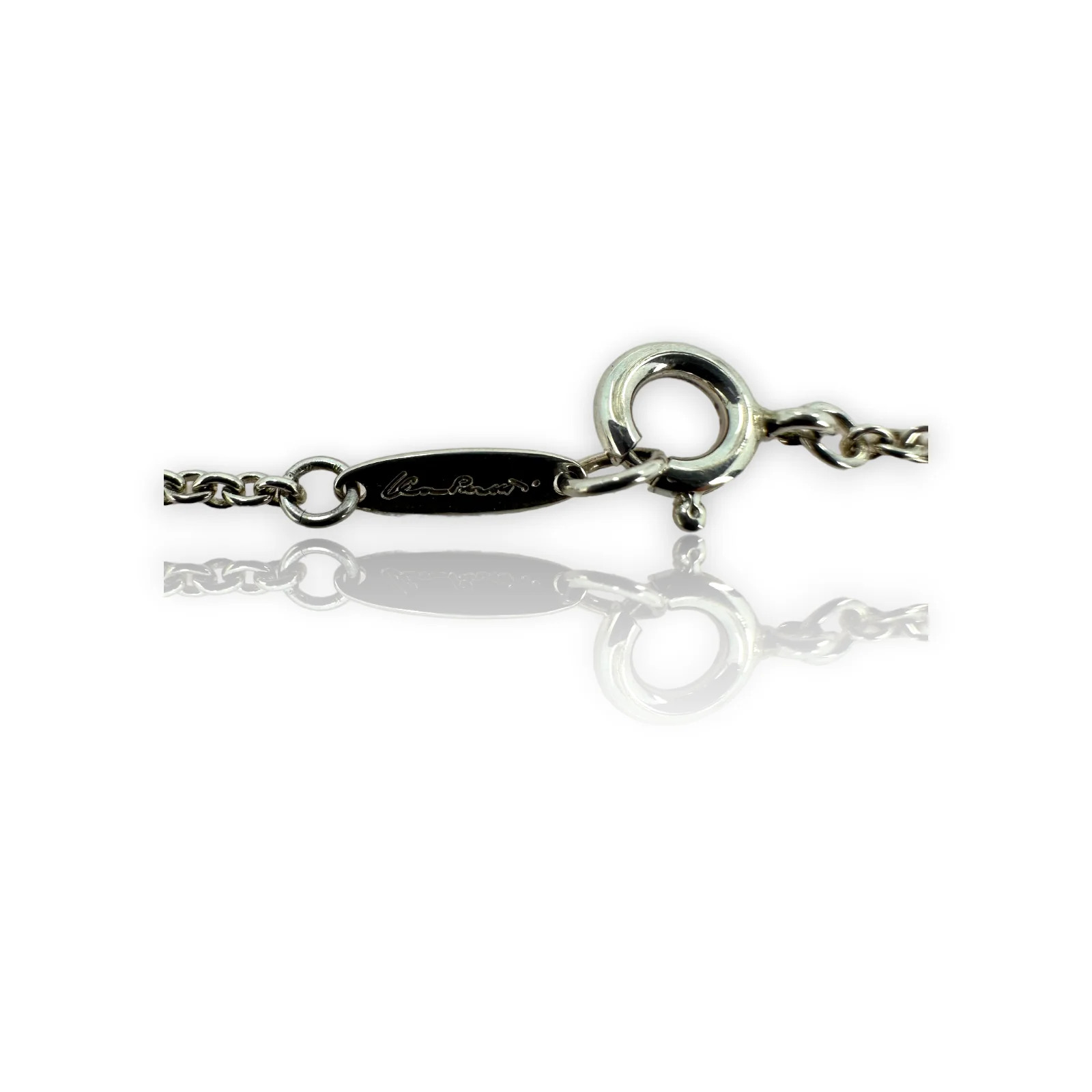Tiffany & Co Peretti 5 Teardrop 925 Sterling Silver Charm Bracelet 7" - Image 4