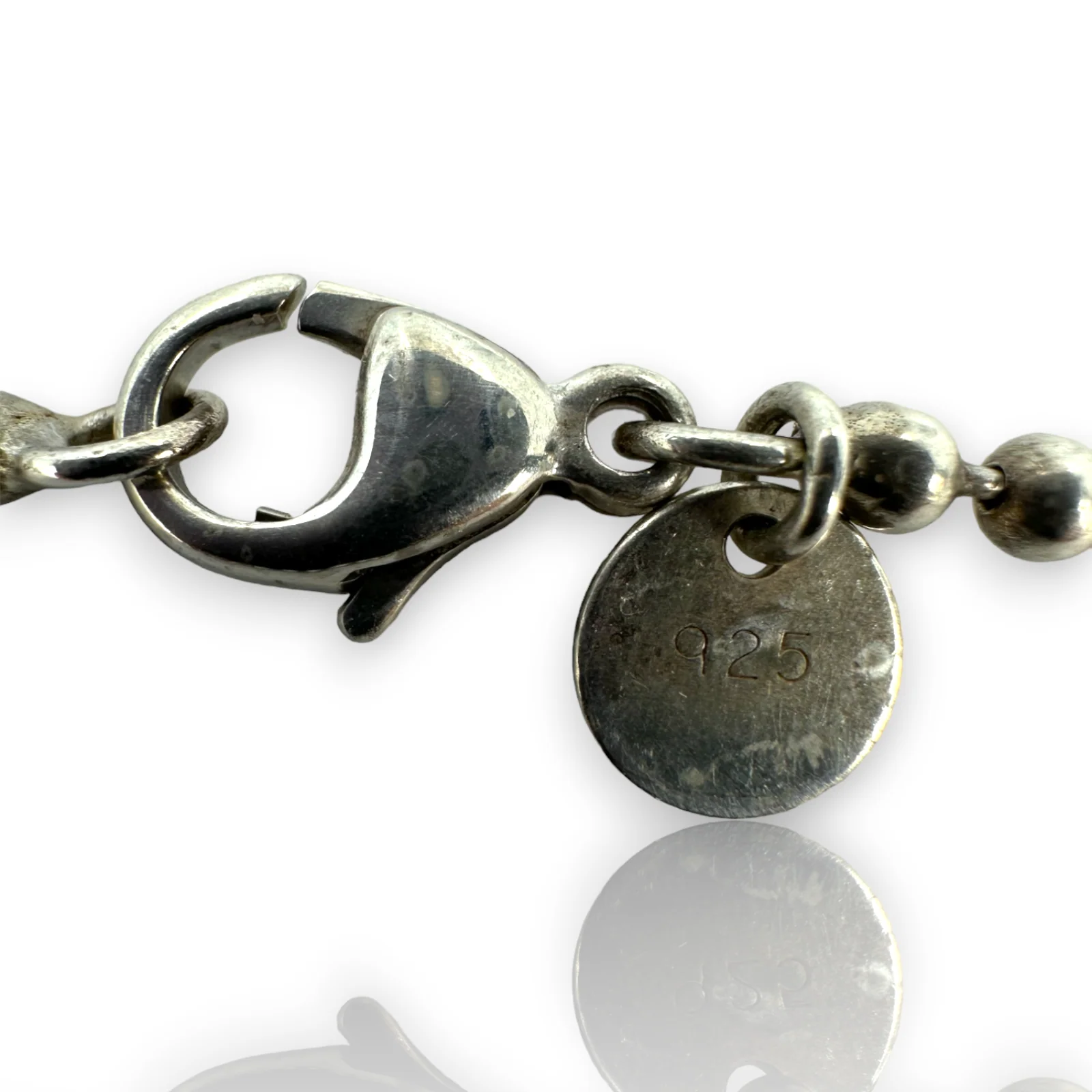Tiffany & Co Please Return to Heart Charm Pendant 34" Beaded Chain Necklace 925 Stelring Silver - Image 6