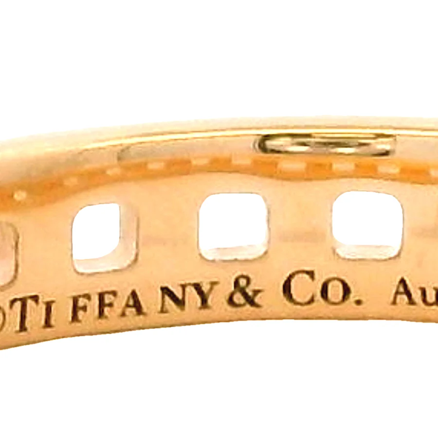 Tiffany & Co Solid 18kt Rose Gold Tiffany T Collection True Narrow Ring with Alternating T Motif Size 7.25 Made in Italy - Image 5