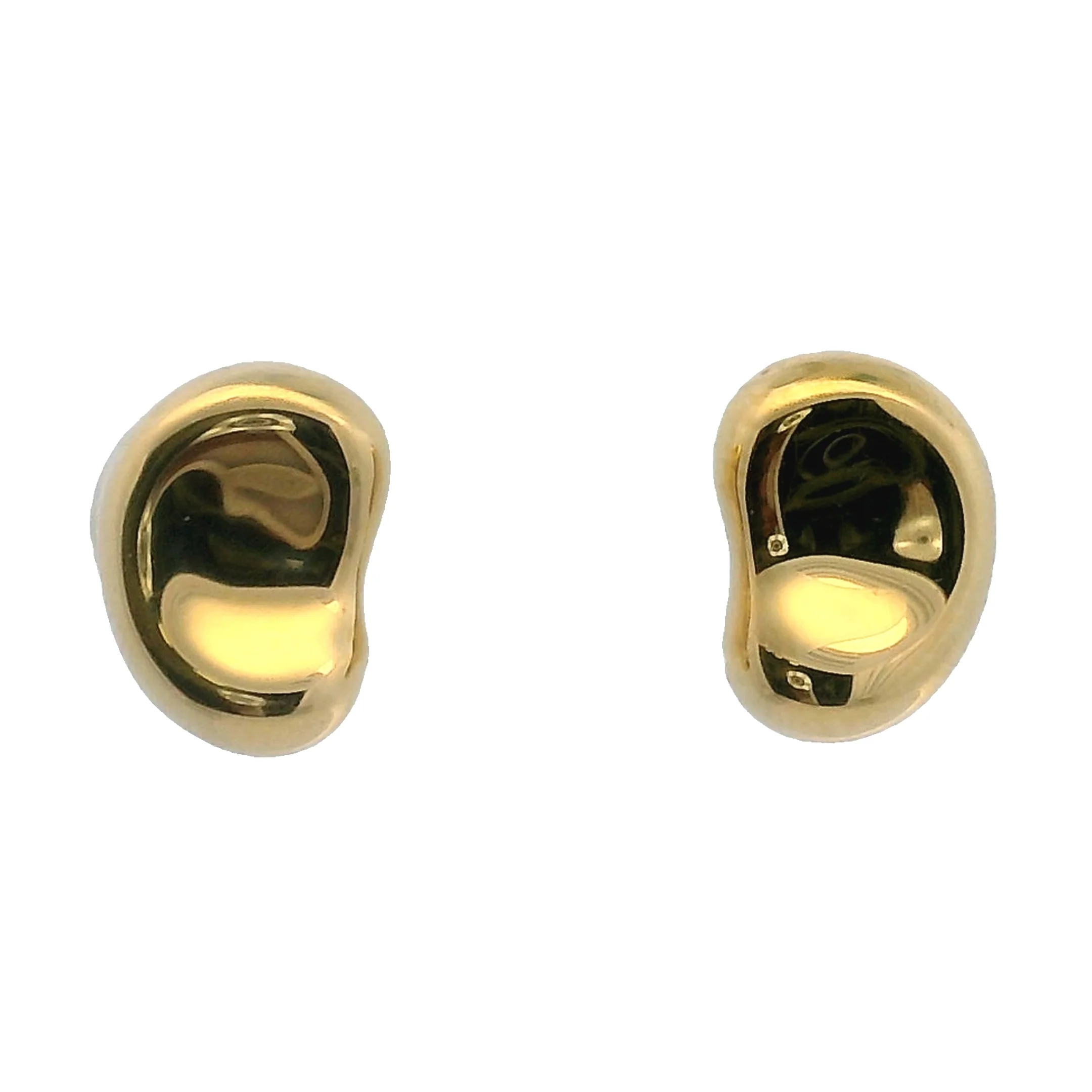 Tiffany & Co Solid 18kt Yellow Gold Elsa Peretti 11mm Bean Stud Earrings