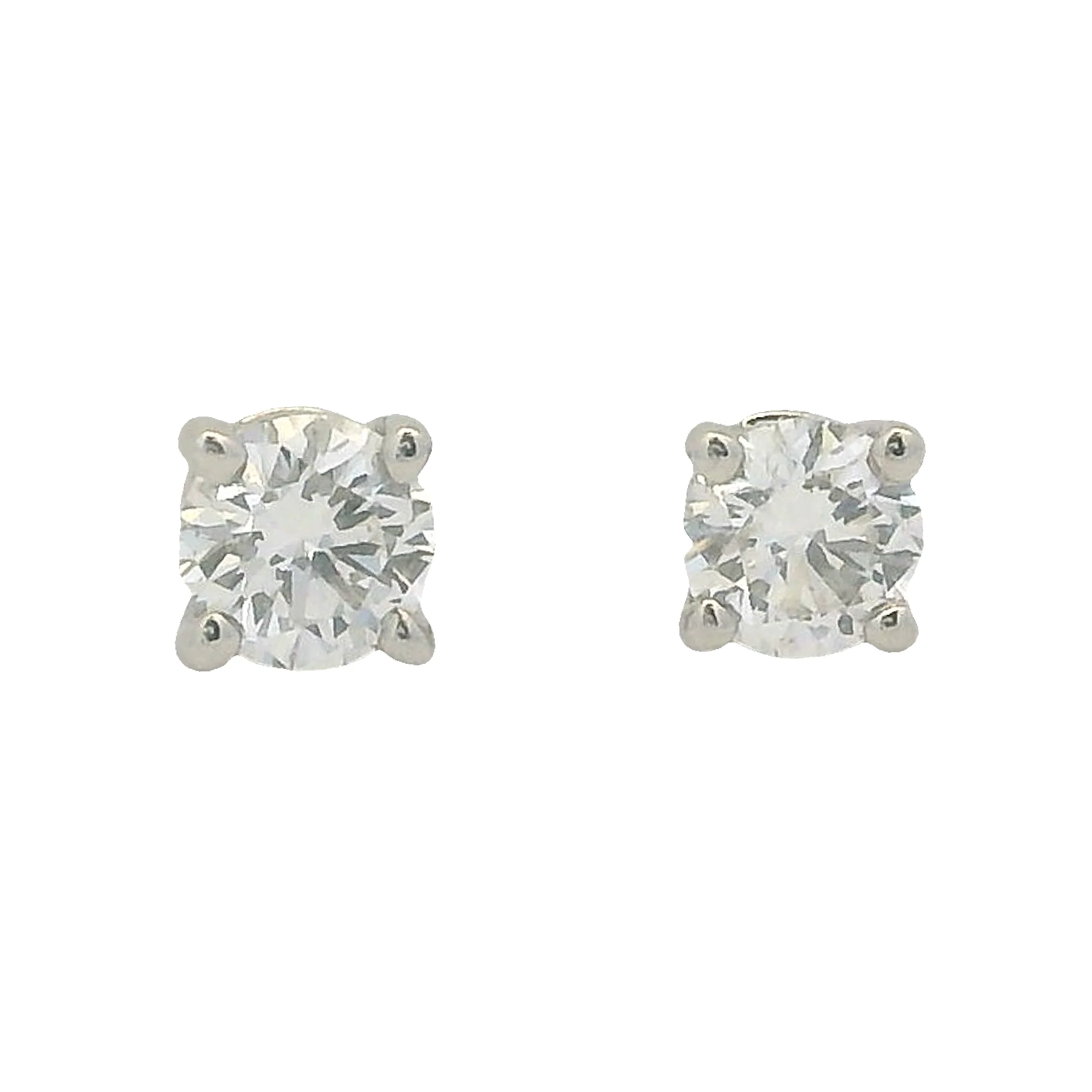 Tiffany & Co Solid 950 Platinum Solitaire 0.31ctw Diamond Stud Earrings - Image 2