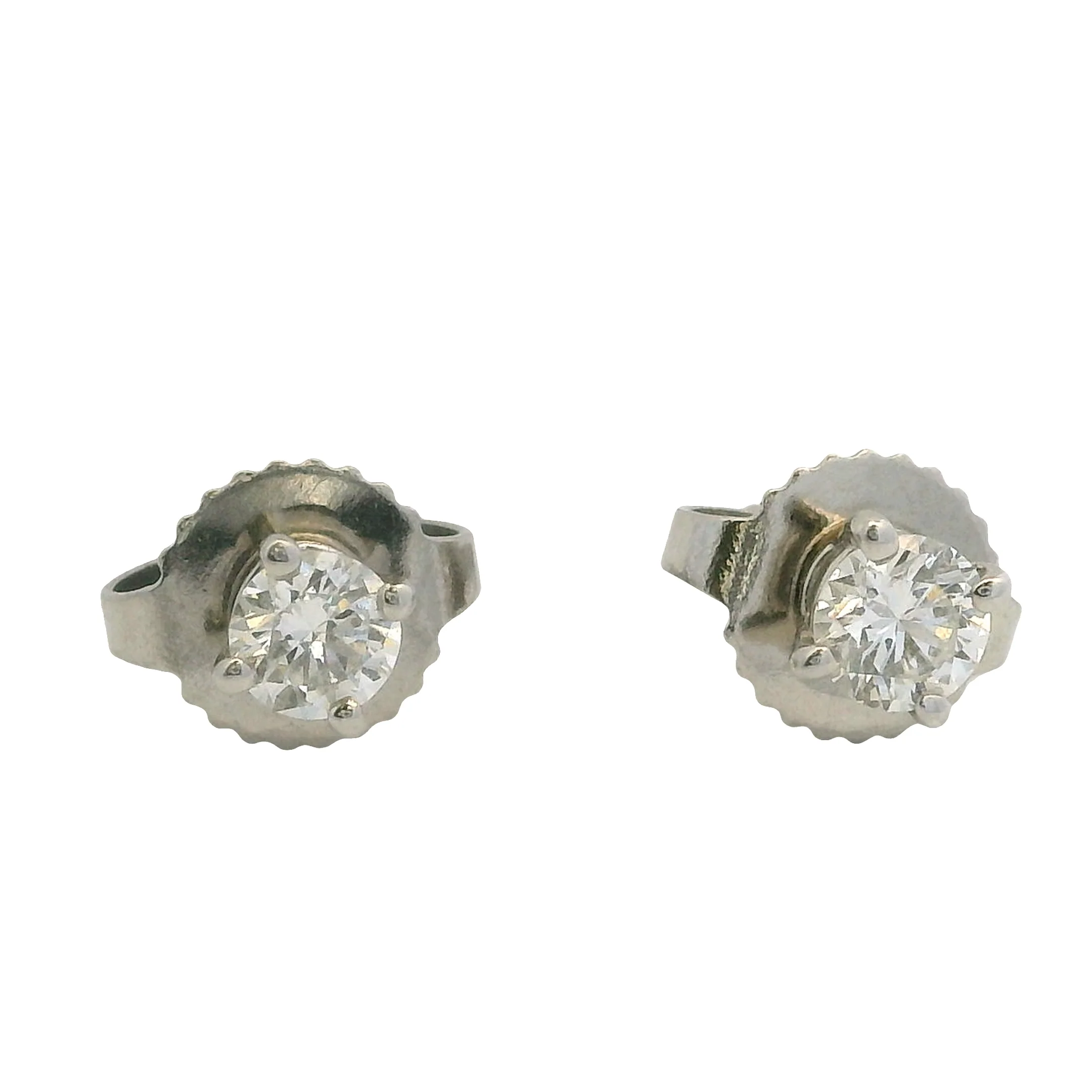 Tiffany & Co Solid 950 Platinum Solitaire 0.31ctw Diamond Stud Earrings - Image 3