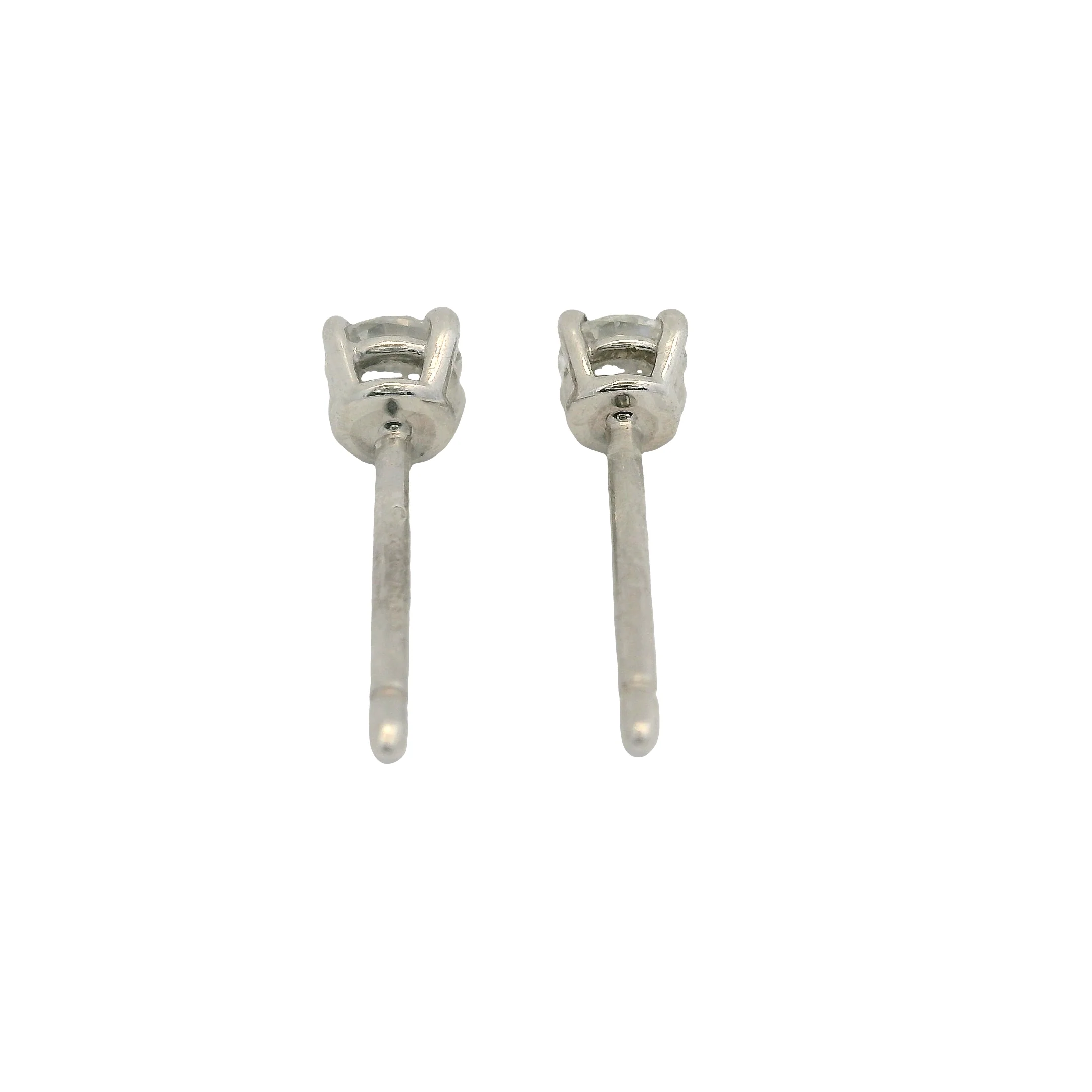 Tiffany & Co Solid 950 Platinum Solitaire 0.31ctw Diamond Stud Earrings - Image 5