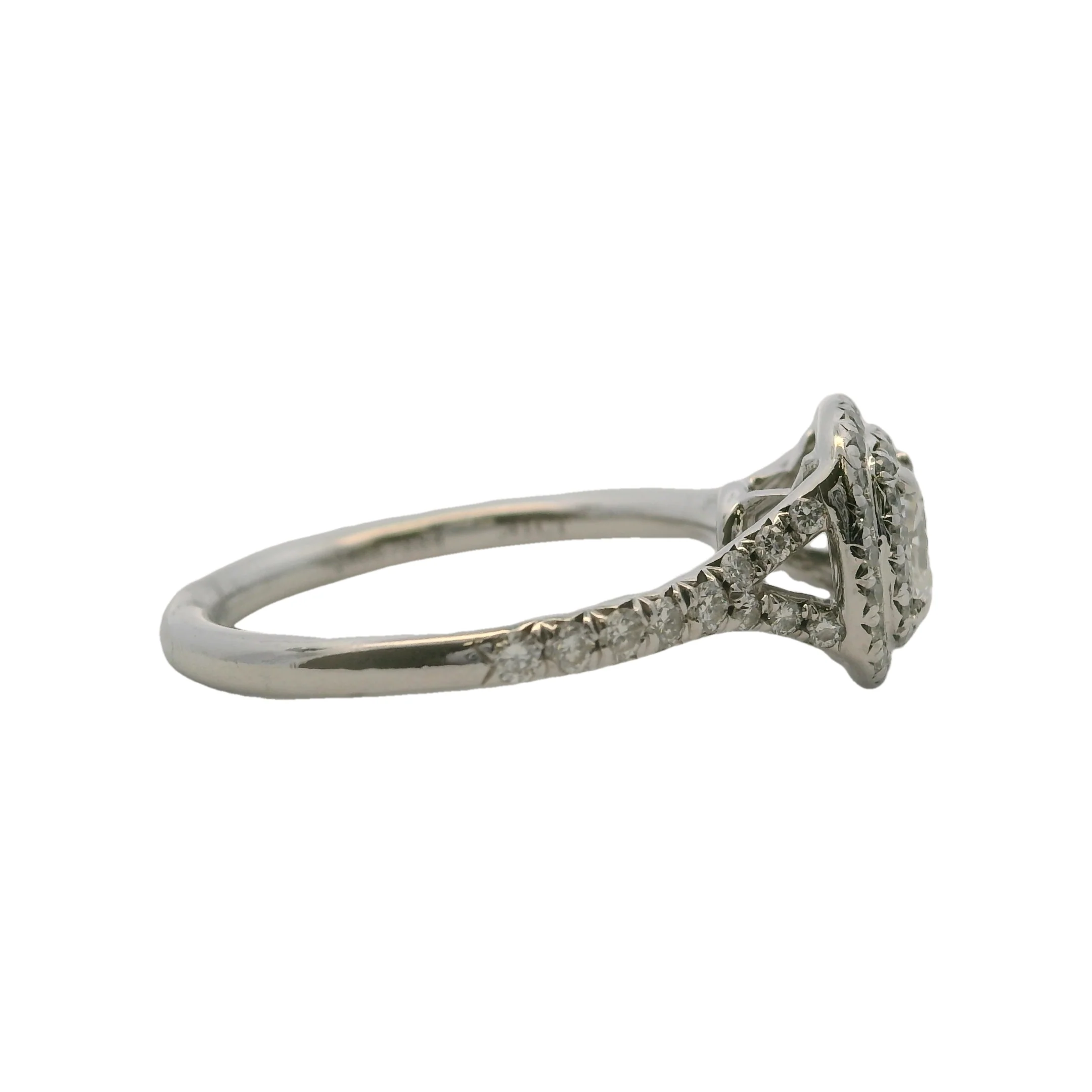 Tiffany & Co Solid Platinum Soleste 0.41ct Cushion-Cut Diamond Halo Engagement Ring Size 6 - Image 3