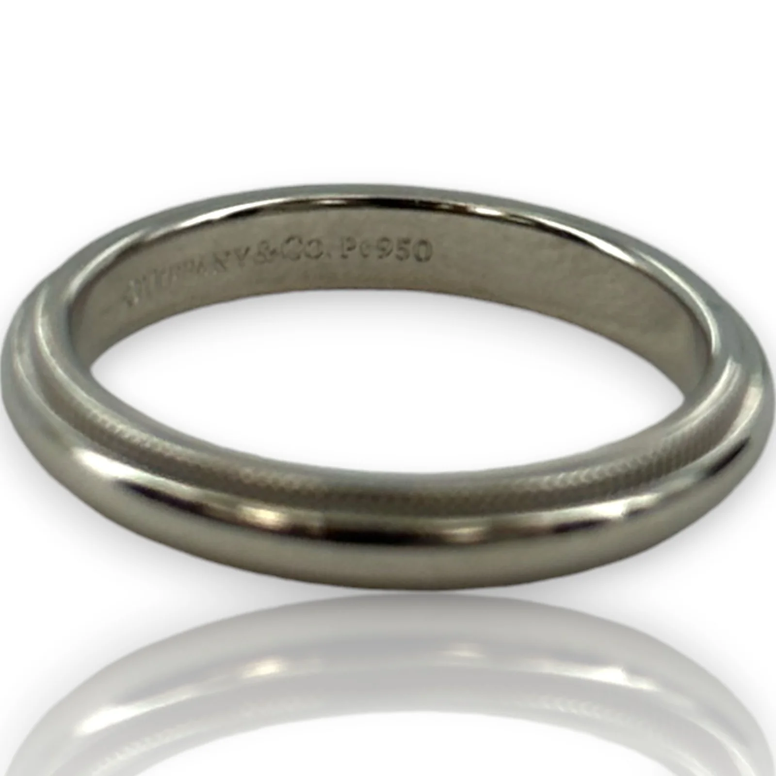 Tiffany & Co Together Collection Solid 950 Platinum Milgrain 3mm Band Wedding Engagement Ring Size 6.5 - Image 4