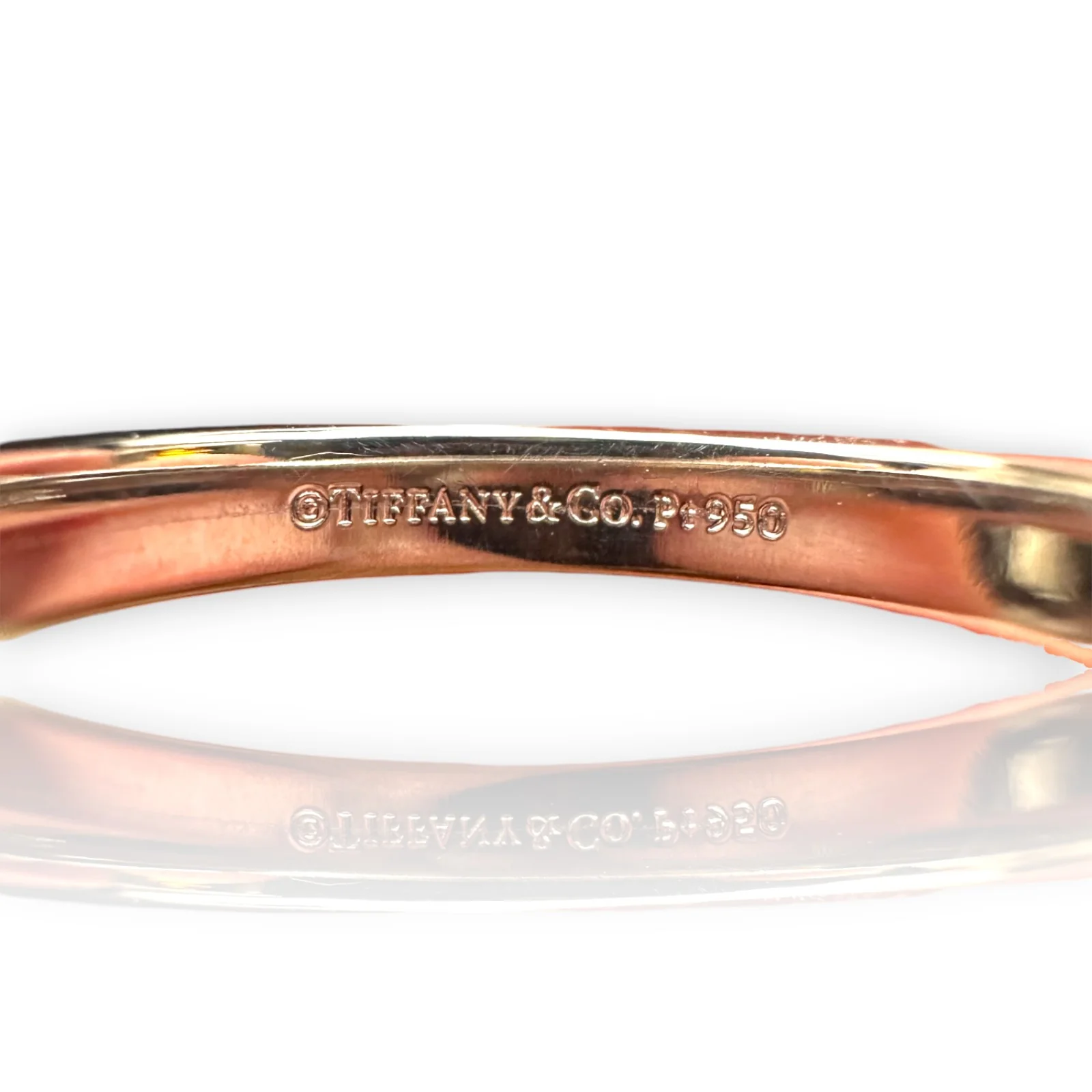 Tiffany & Co Together Collection Solid 950 Platinum Milgrain 3mm Band Wedding Engagement Ring Size 6.5 - Image 5
