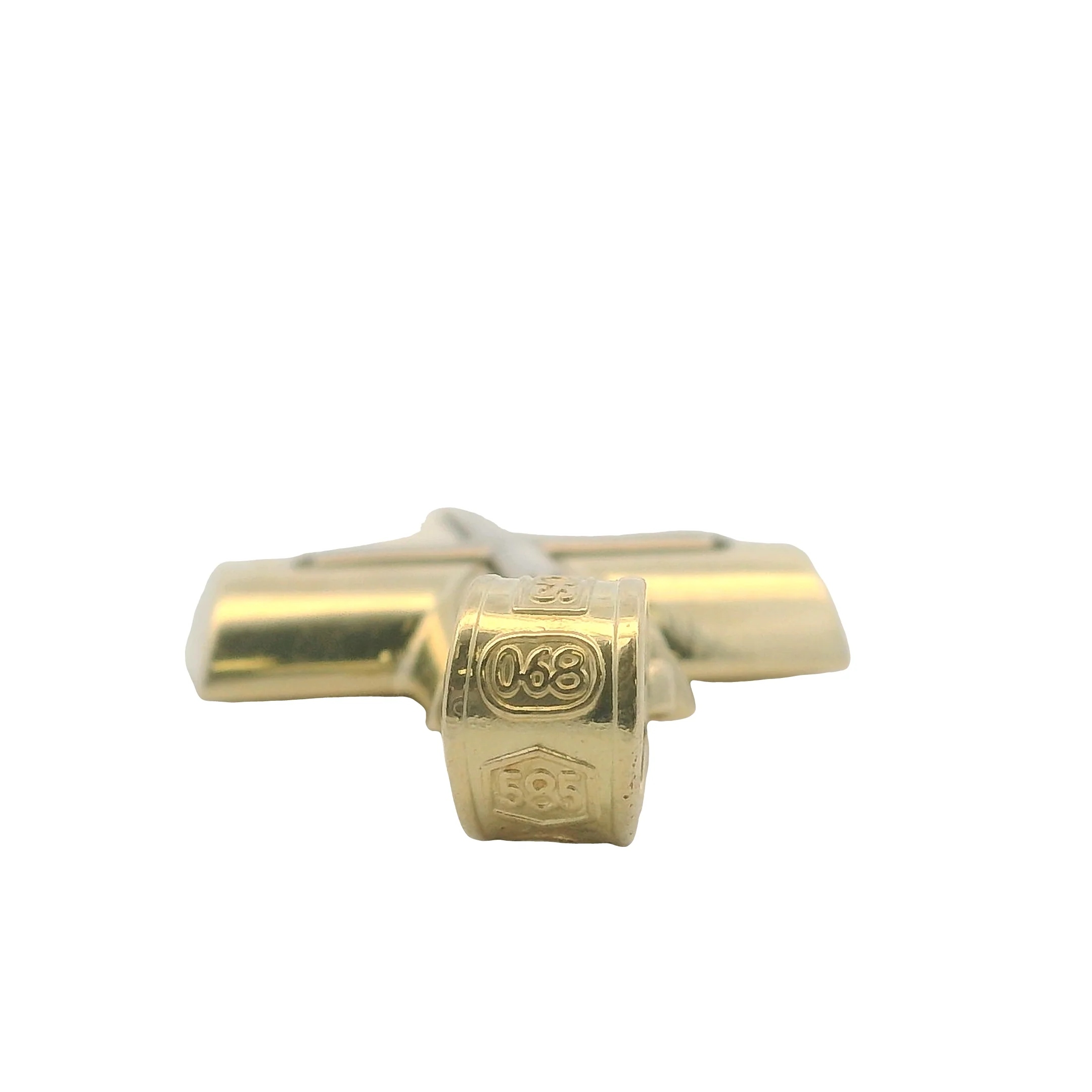 Triantos Solid 14kt Yellow and White Gold 2-Tone Cross Necklace Pendant - Image 5