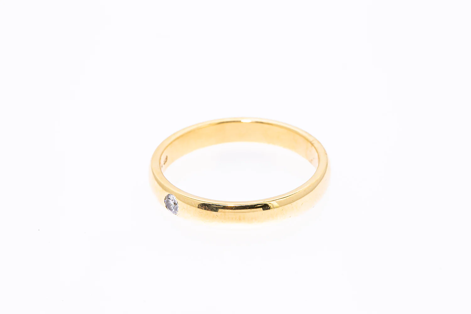 UnoAErre Diamond Solitaire Domed Band 18K 750 Yellow Gold Ring Size 11 - Image 2