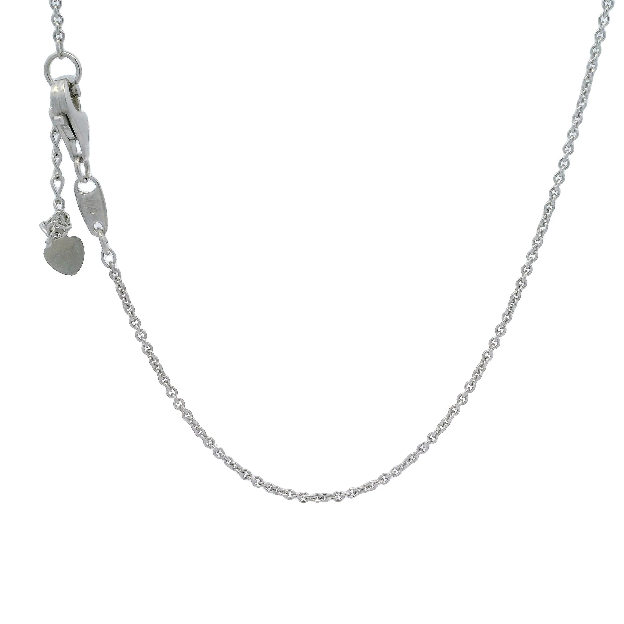 UnoAerre Italian Solid 750 18kt White Gold Leafy Vine Leaves Drop 17.9" Pendant Necklace - Image 5