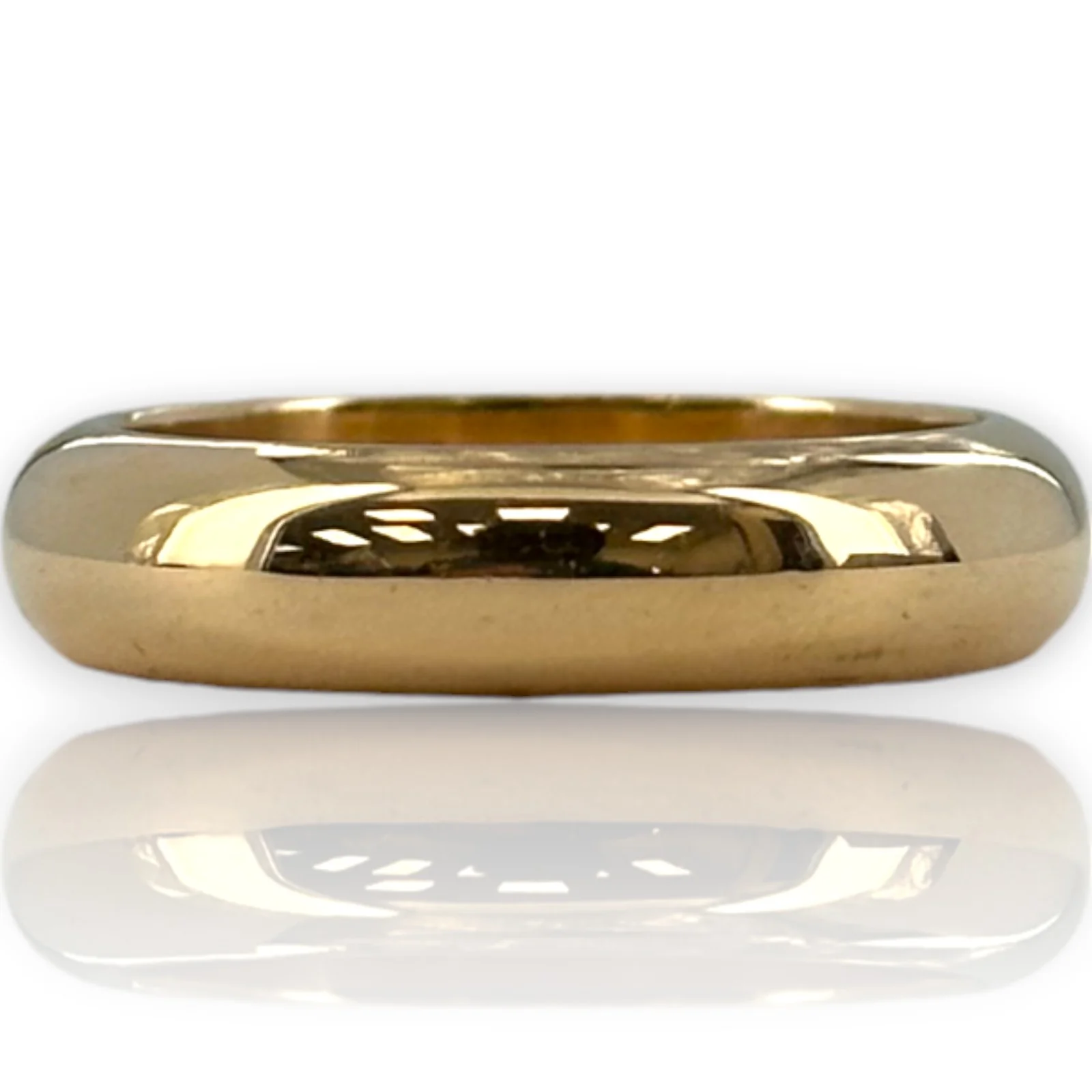 UnoAerre Solid Heavy 6.9g 18kt Yellow Gold 750 Wedding Stackable Band 4.6mm Width Size 6.5 Ring - Image 2