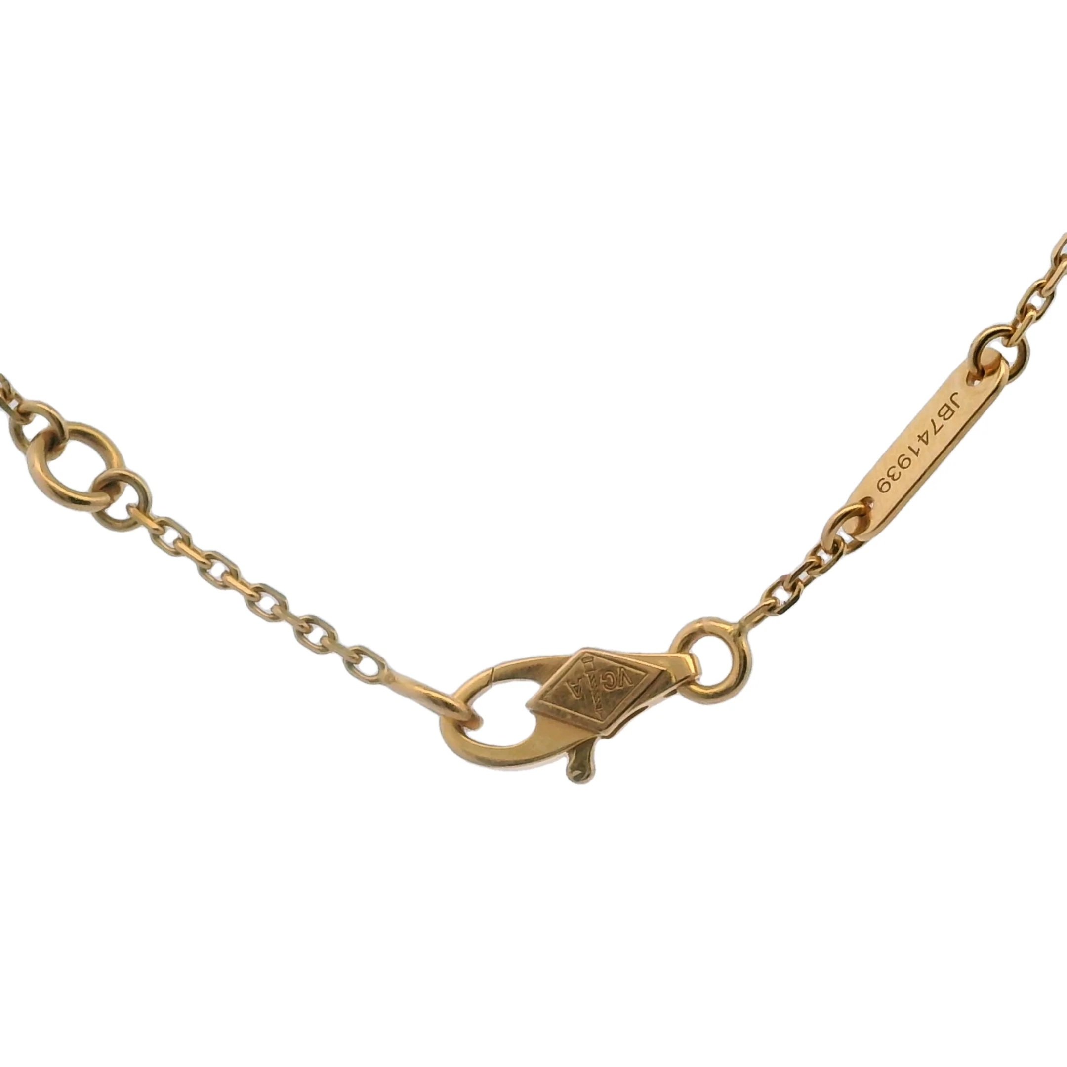 Van Cleef & Arpels Alhambra 18kt Rose Gold Sweetheart Carnelian Station 7" Bracelet - Image 5