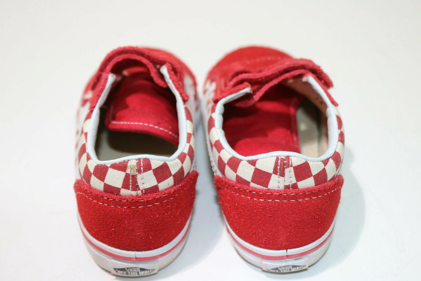 Vans Toddler Primary Check Old Skool V Red/White Size 9.5T(Toddlers) - Image 4