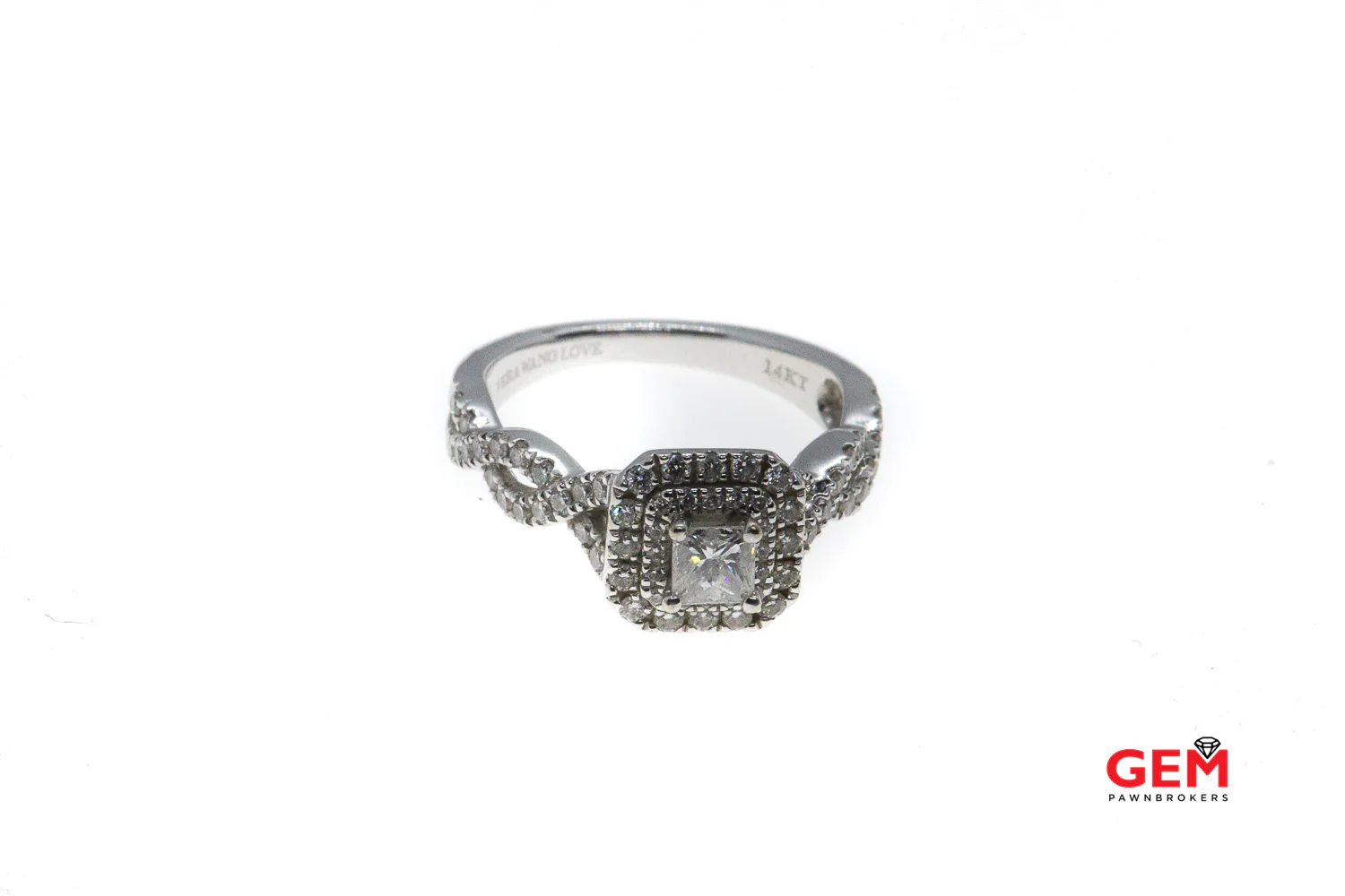 Vera Wang 14 KT Solid White Gold Diamond Engagement Ring - Image 2