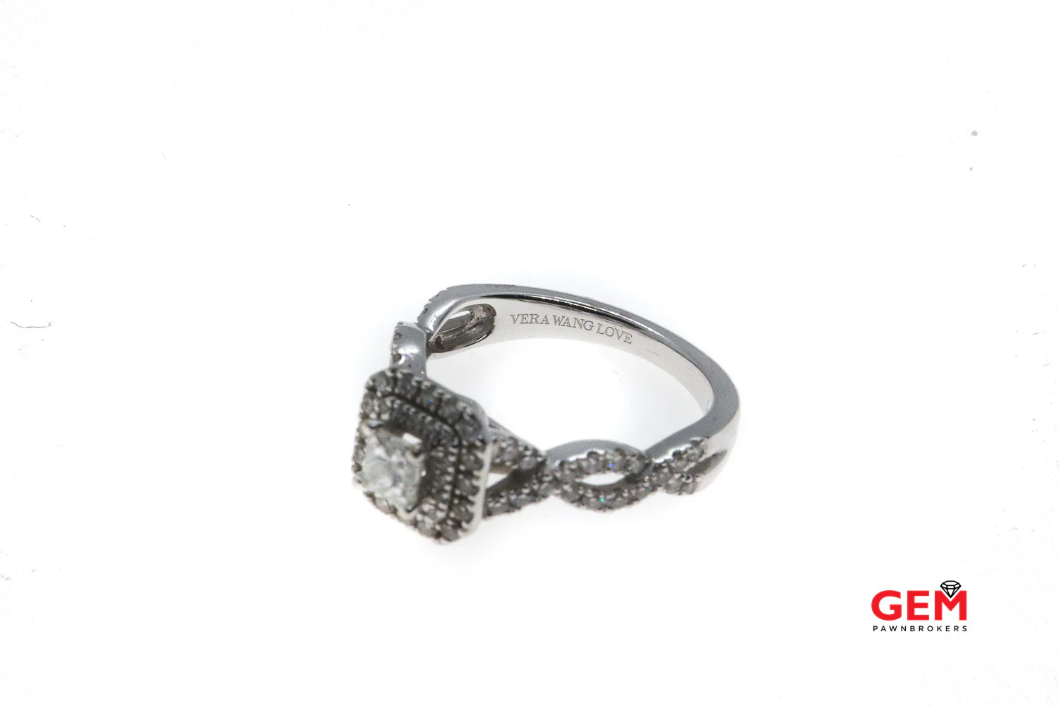 Vera Wang 14 KT Solid White Gold Diamond Engagement Ring - Image 4