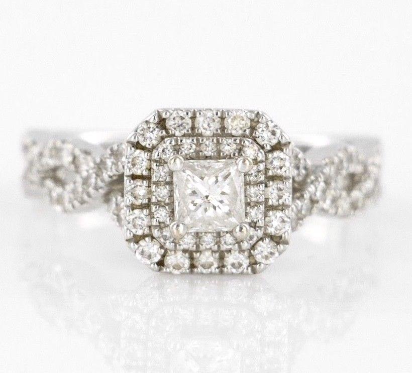 Vera Wang 14 KT Solid White Gold Diamond Engagement Ring - Image 7
