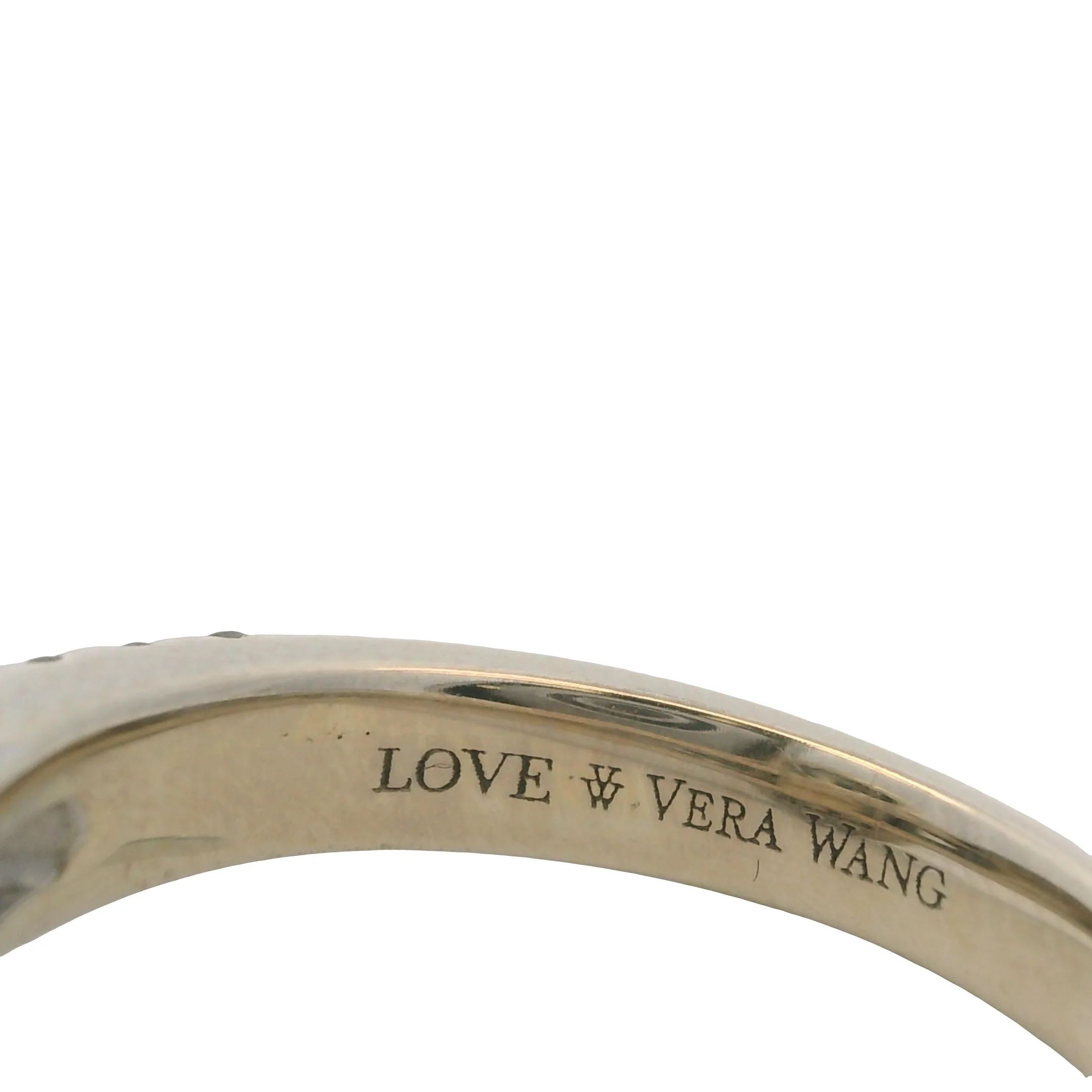 Vera Wang Love 14kt White Gold 1ct Center Princess Diamond and Double Halo Engagement Ring Size 6.5 - Image 6