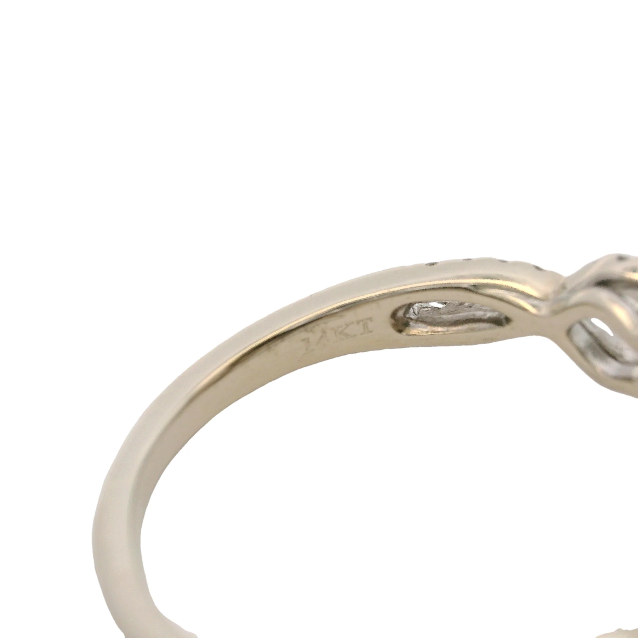 Vera Wang Love Oval 0.50ct Diamond Solitaire Ring with Diamond Halo and Twisted Band Size 8 - Image 5