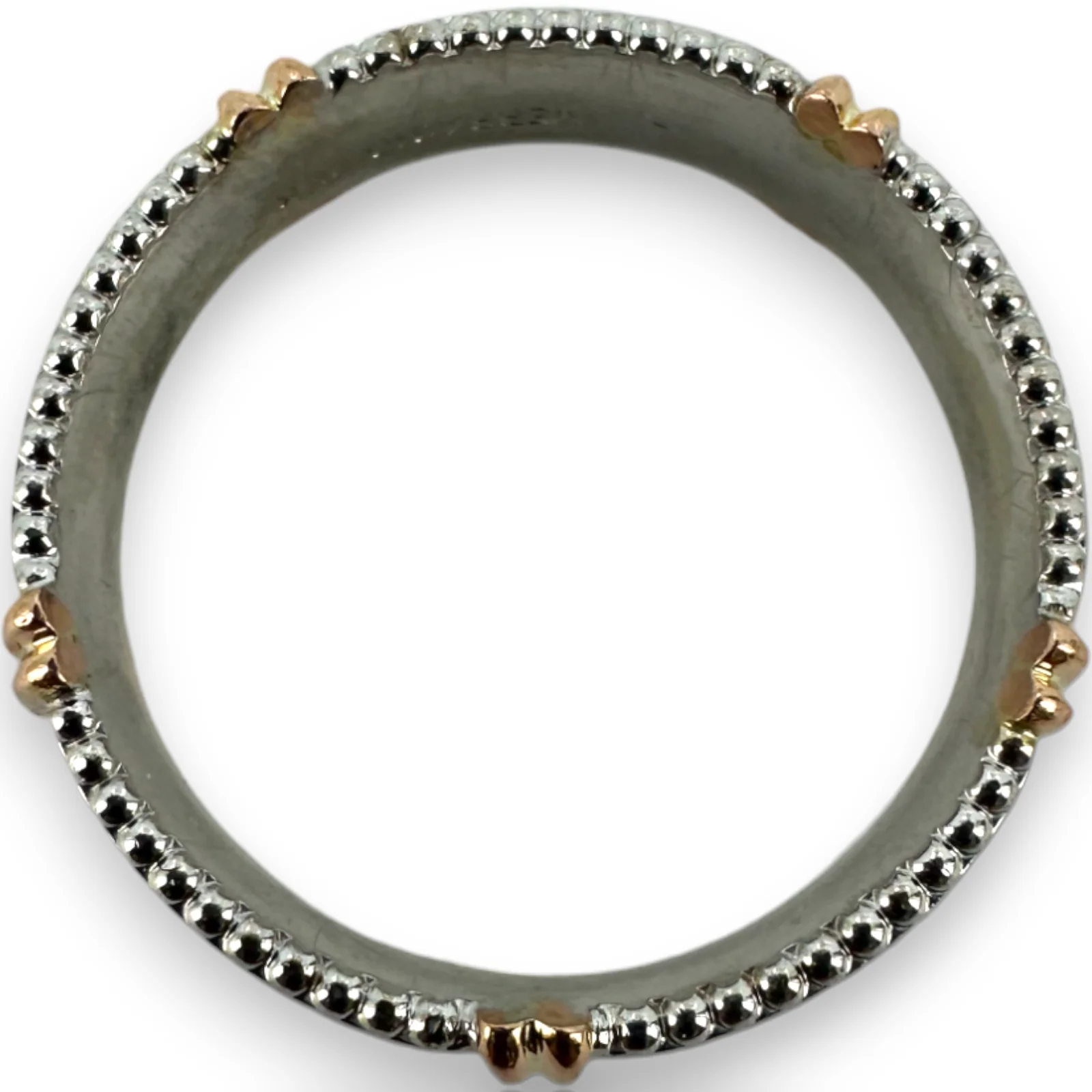 Verragio 14kt 585 Two Tone Millgraine Matte Finish Wedding Band Ring Size 10 - Image 3
