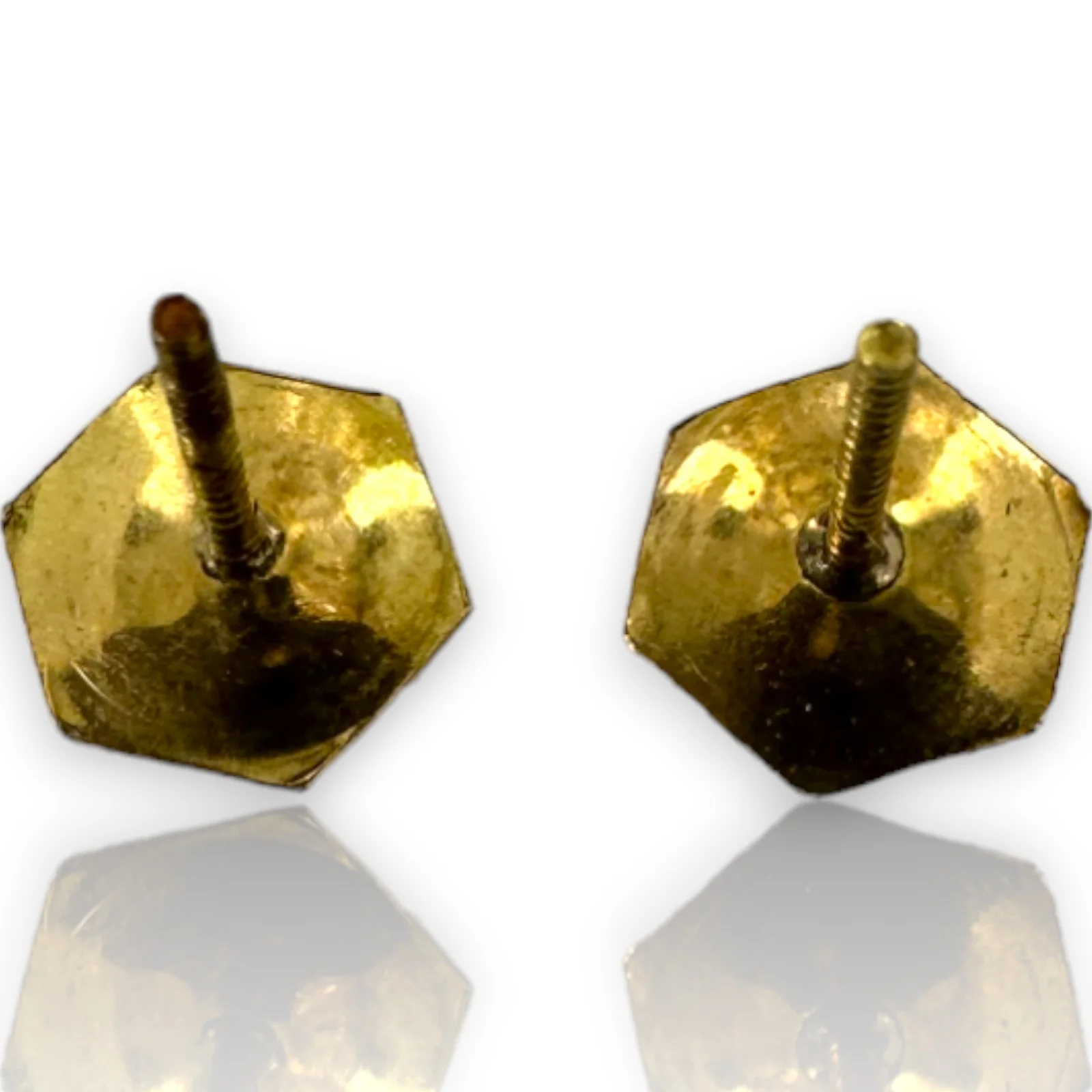 Victorian Pierced Screw-Back 18k Solid Yellow Gold Hand-Chased Earrings - Image 3