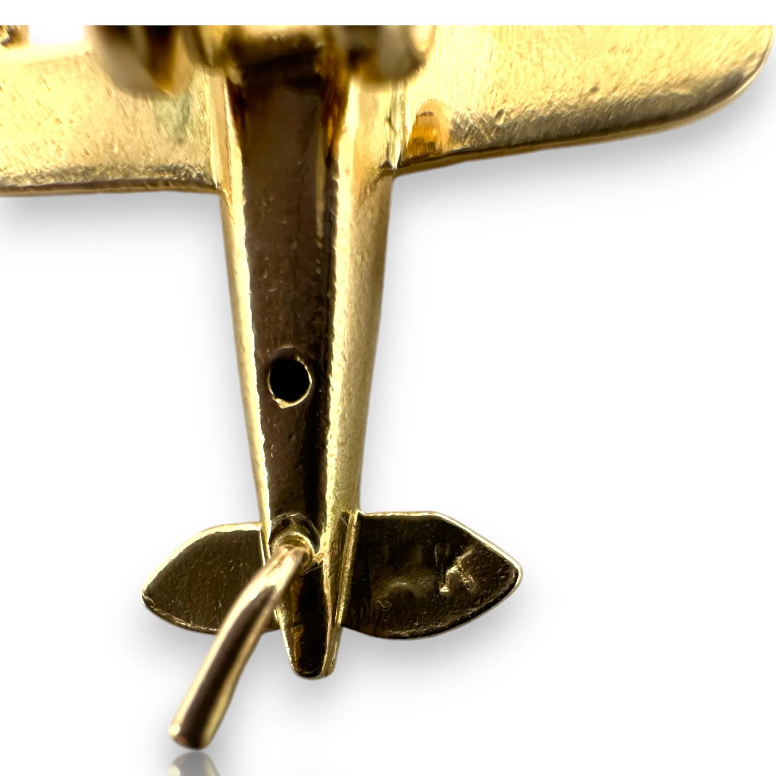 Vintage 14kt Solid Yellow Gold Moving Airplane Travel Dangle Charm for Necklace or Bracelet - Image 8
