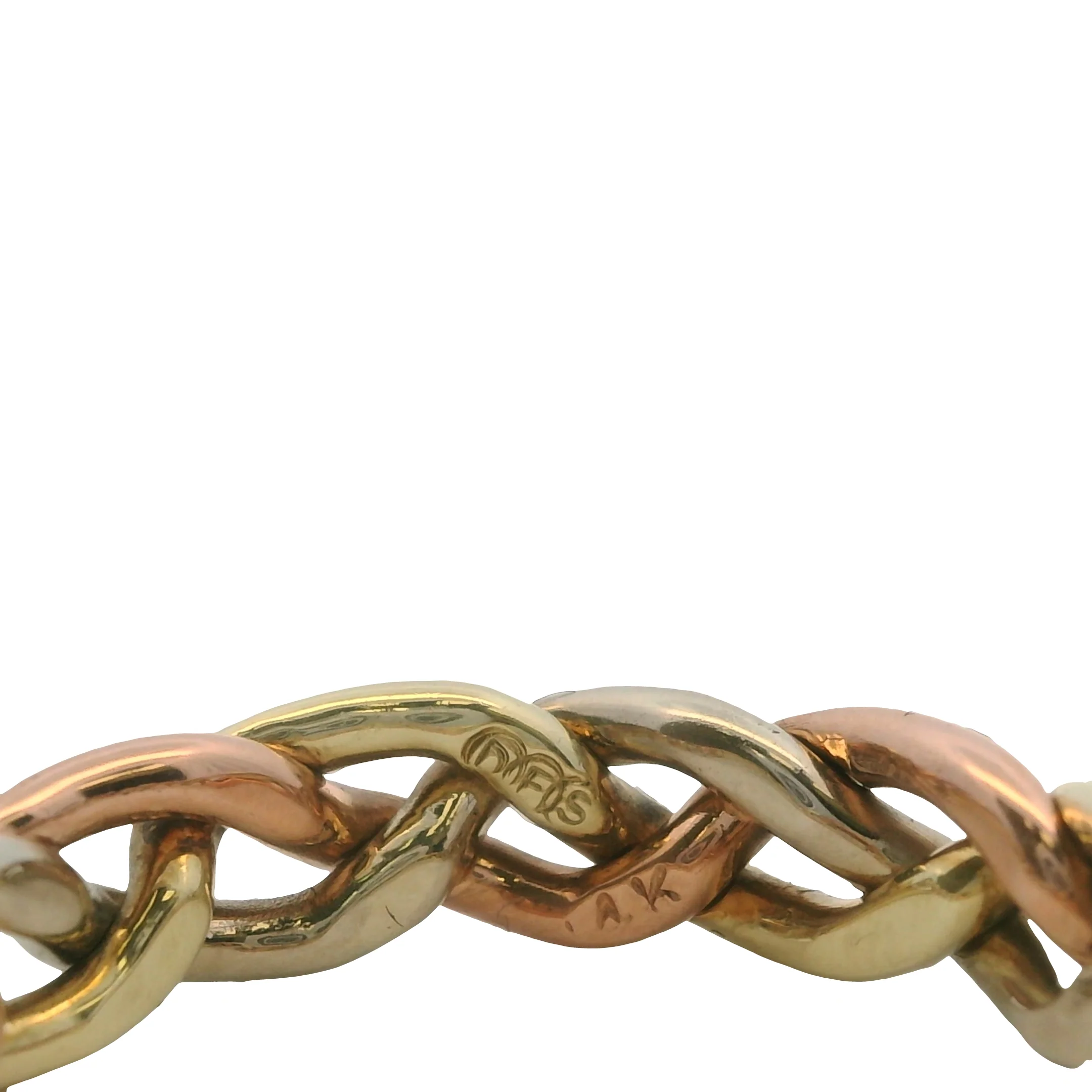 Vintage 14kt Tri-Tone Gold Braided Twisted Woven Ring Size 7.5 - Image 4