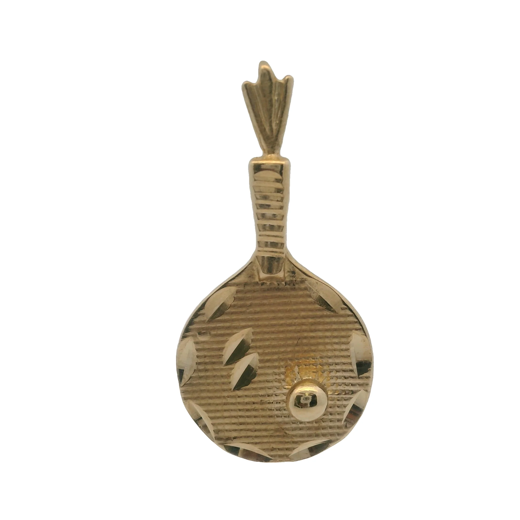 Vintage 14kt Yellow Gold Sports Tennis Racquet and Ball Charm/Pendant - Image 2