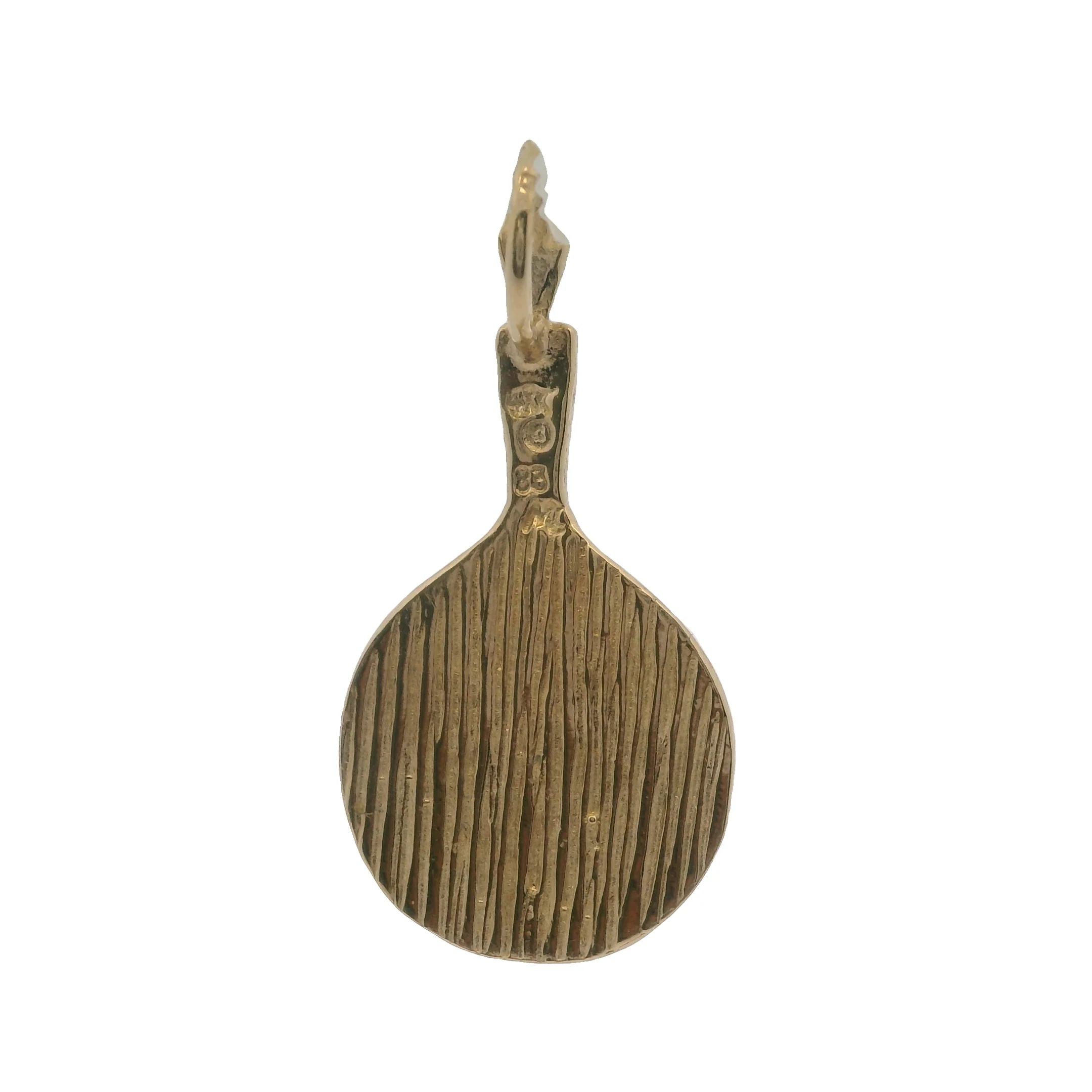 Vintage 14kt Yellow Gold Sports Tennis Racquet and Ball Charm/Pendant - Image 4
