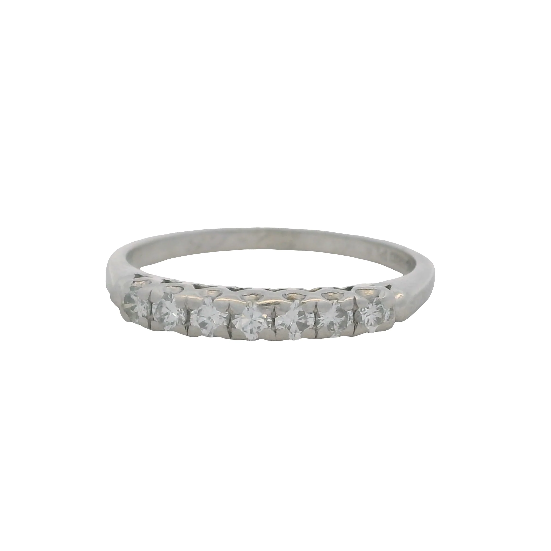 Vintage 1968 Solid Platinum and Diamond 0.35ctw Wedding Band Ring Size 7.25
