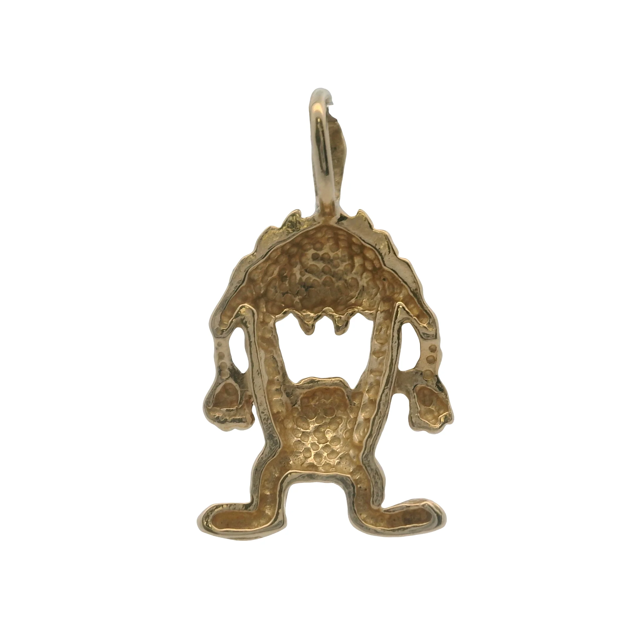 Vintage 1990 Warner Brothers Solid 14kt Yellow Gold Tasmanian Devil Charm - Image 2