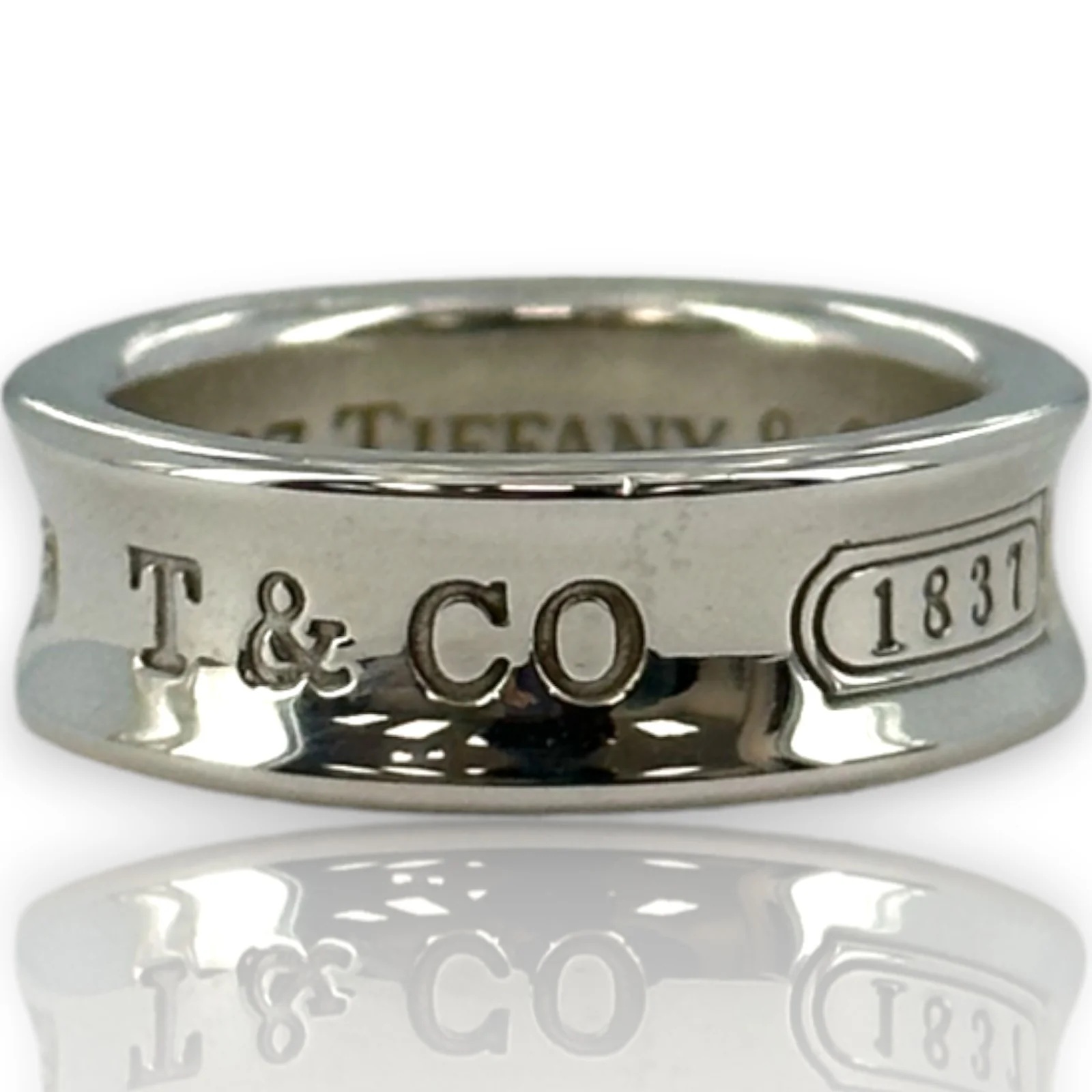 Vintage 1997 Tiffany & Co 1837 Collection Medium 6.8m Thick Band Ring - Image 2